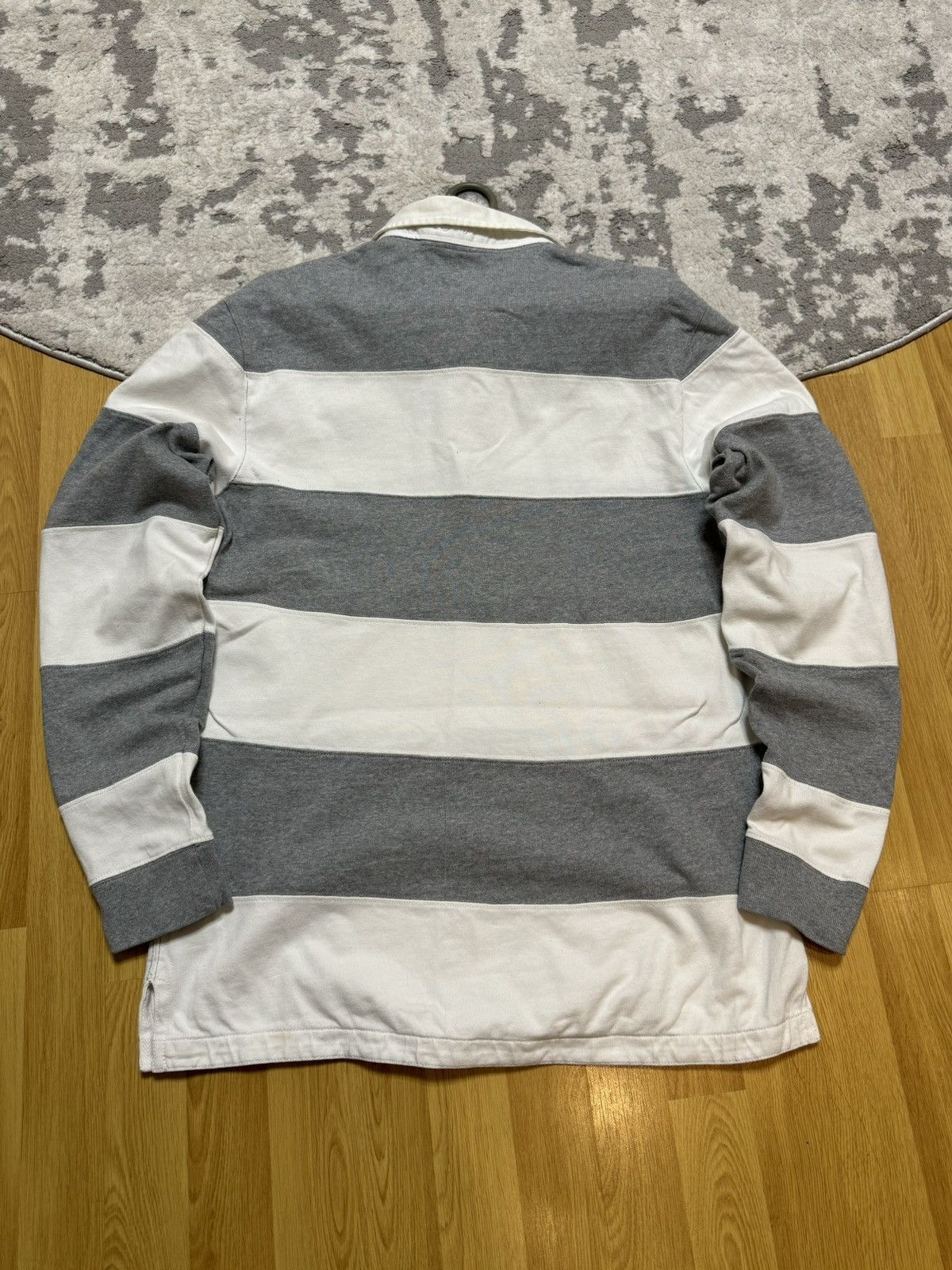 Nike × Vintage Vintage Nike Striped Rugby Shirt Jersey Logo y2k Longsleeve Size US L / EU 52-54 / 3 - 12 Thumbnail