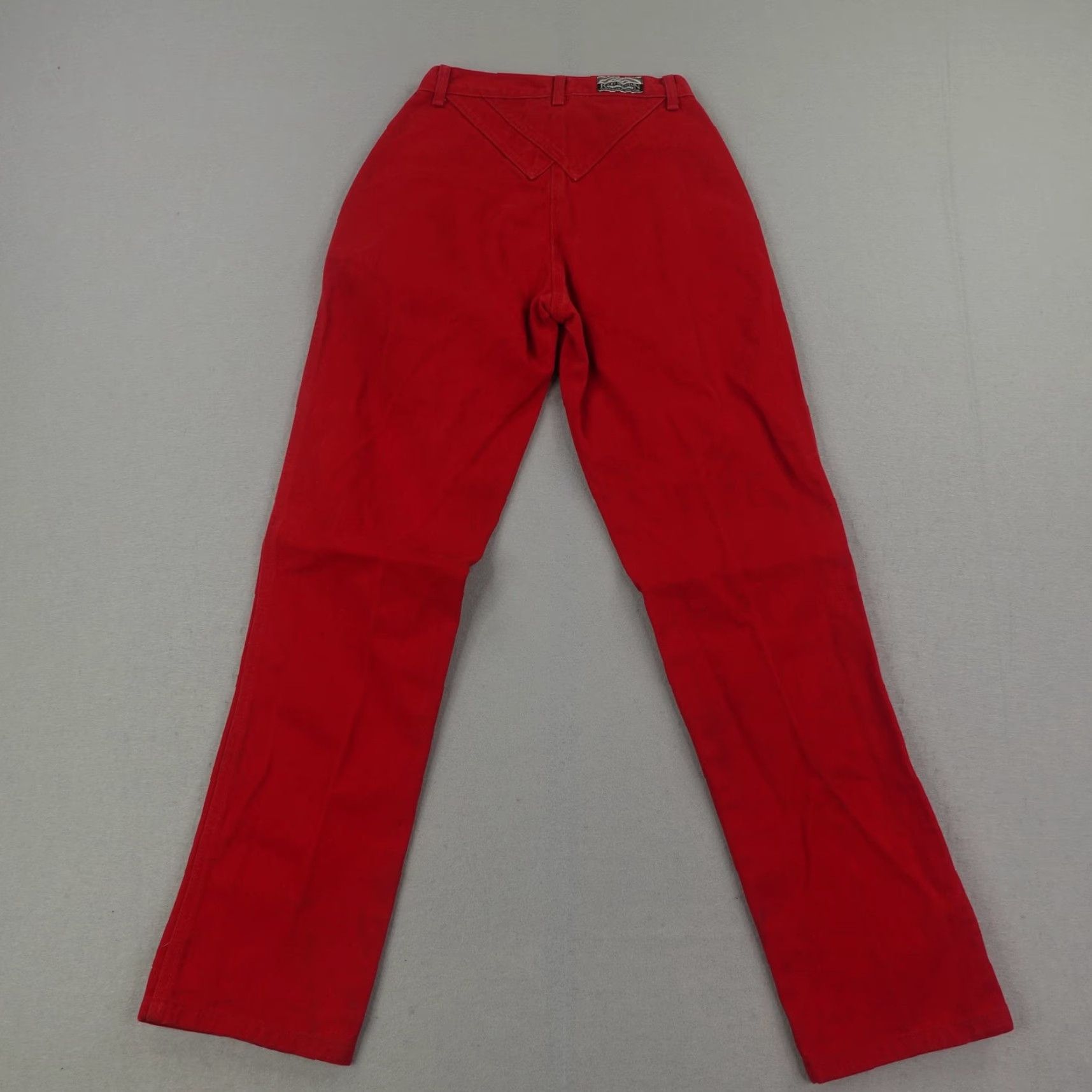 Vintage VINTAGE Rockies Women's Denim Jeans 29 Red Cowboy Southwestern High Waist Straight Fit Medium Wash Retro US Size 29" - 6 Thumbnail