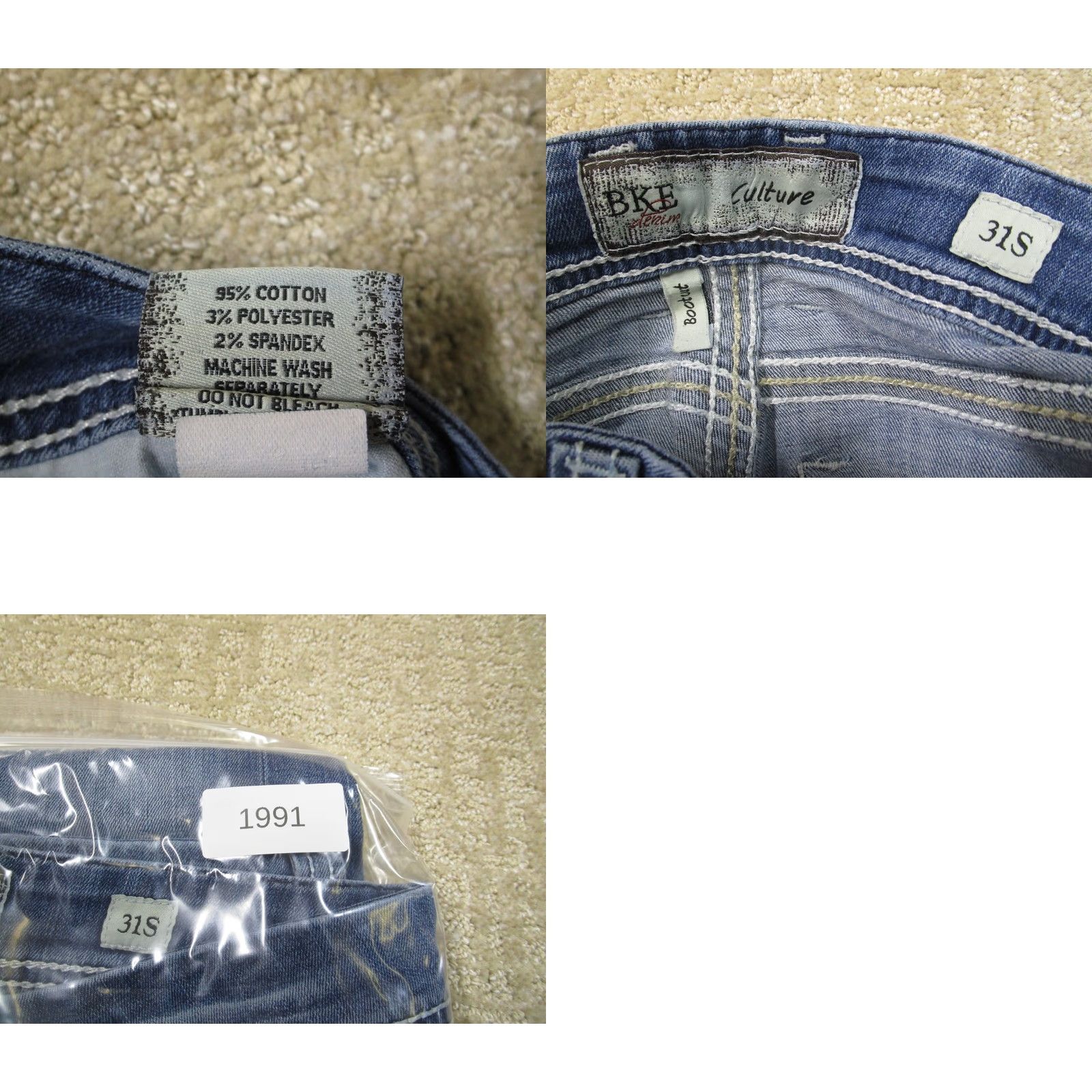 Vintage BKE Jeans Women 31 Low Rise Bootcut Petite Buckle Culture Denim Jeans Light Wash Blue 5-Pocket Logo 28in Inseam Regular Rise Womens Size 24" / US 00 / IT 34 - 8 Thumbnail