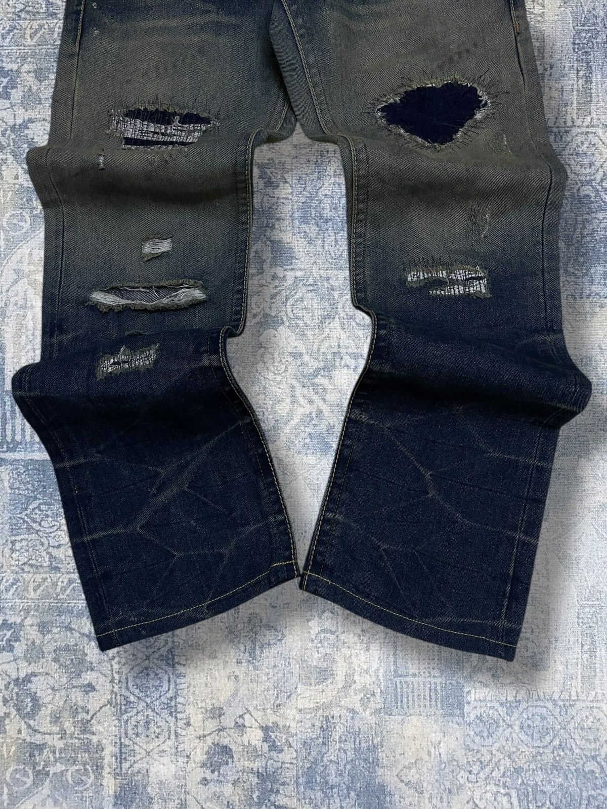 Tornado Mart Vintage 1990s Japan Designer Land Edge Distressed Denim Size US 32 / EU 48 - 3 Thumbnail