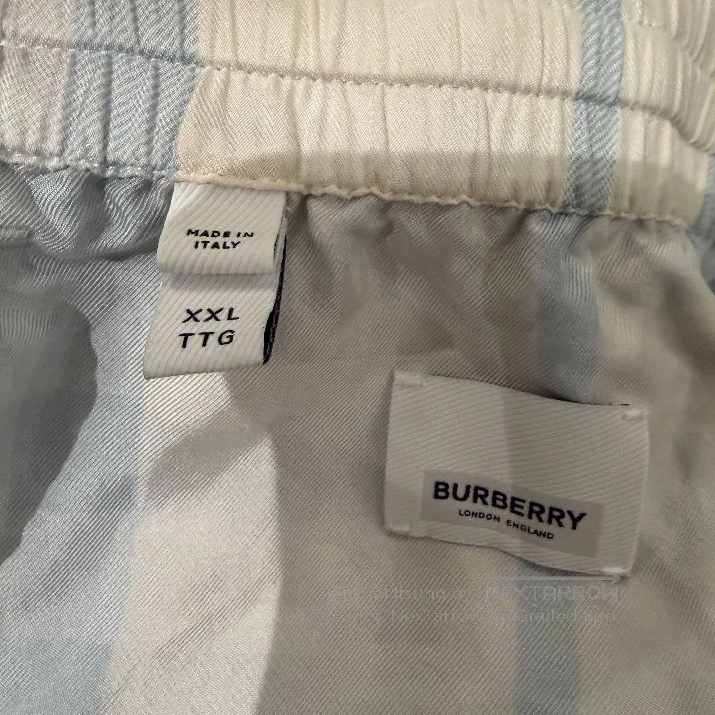 Burberry Burberry Silk Men's White Blue Shorts. Size US 30 / EU 46 - 5 Thumbnail