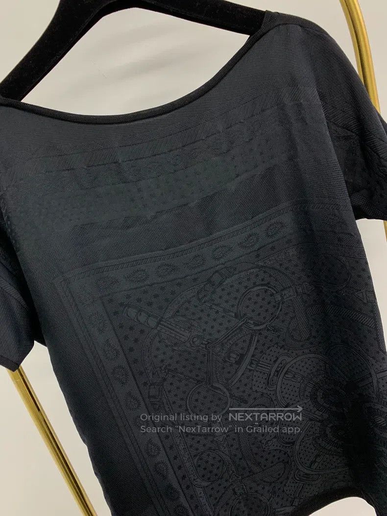 Hermes Hermes Black textured silk short sleeve Size XS / US 0-2 / IT 36-38 - 2 Thumbnail