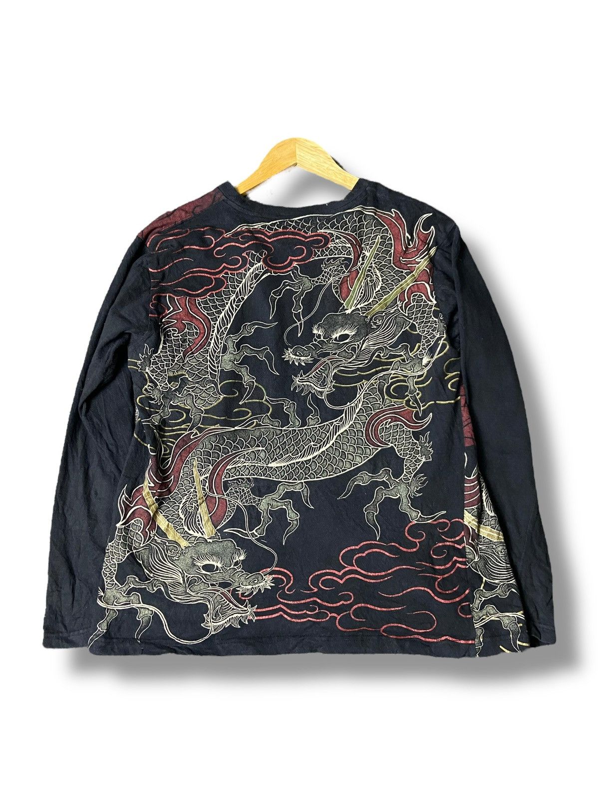 Japanese Brand Space Opera Sukajan Dragon Long Sleeve Tee (152) Size US L / EU 52-54 / 3 - 2 Thumbnail