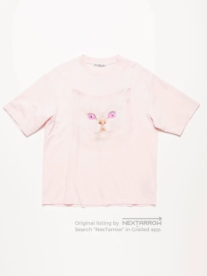 Acne Studios Acne Studios Cat print light pink T-shirt Size US XS / EU 42 / 0 - 4 Thumbnail