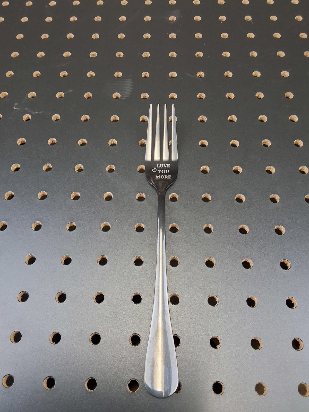 Other Black stainless steel "Love You More" fork Size ONE SIZE - 1 Thumbnail