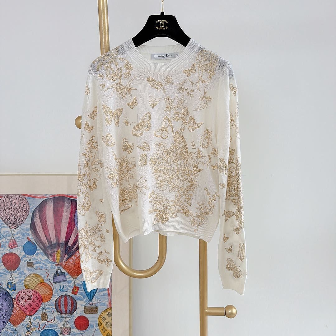 Dior Dior Butterfly Embroidery Sweater Size FR 36 Size XS / US 0-2 / IT 36-38 - 1 Thumbnail