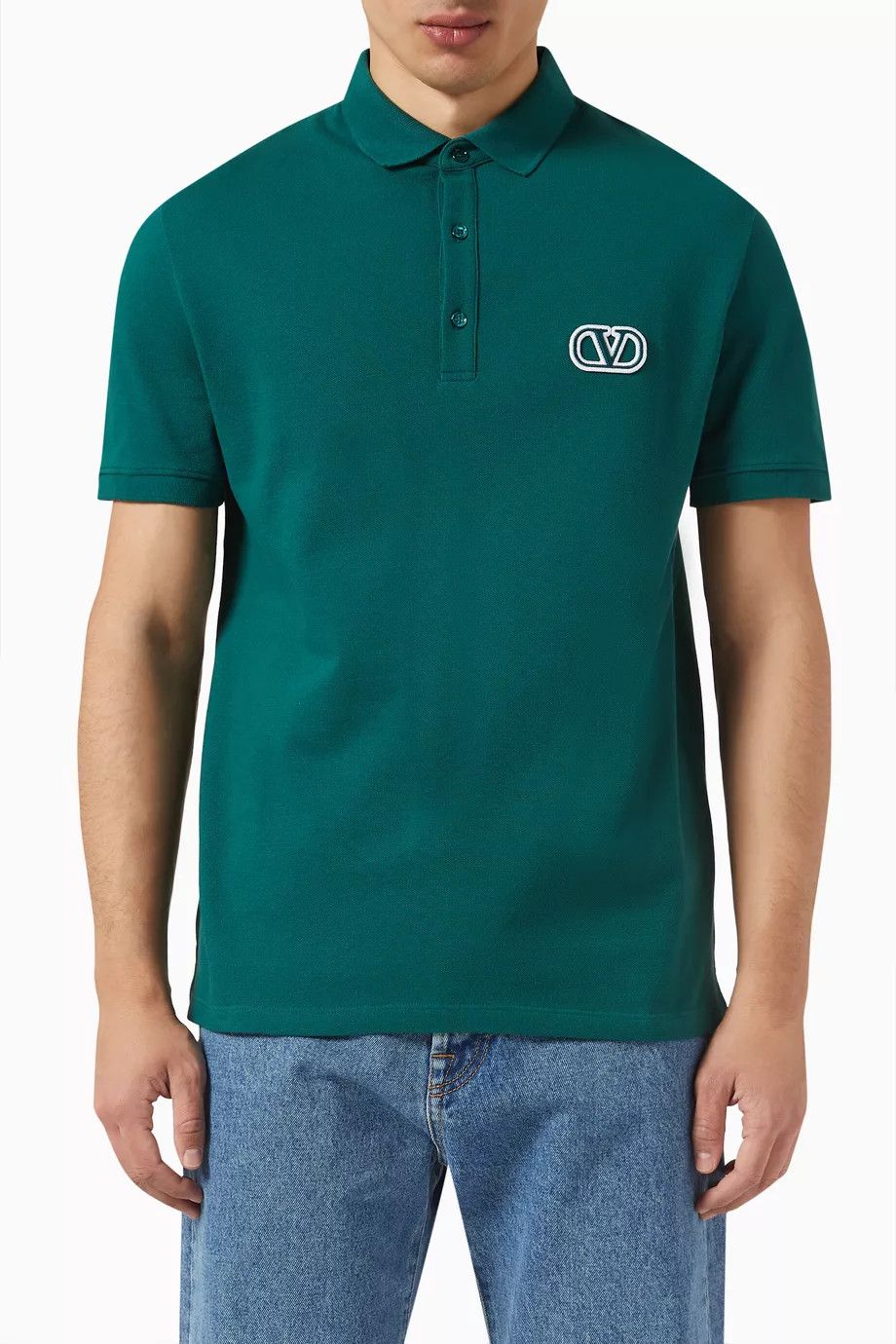 Valentino o1y0525 Logo Polo Shirt in Emerald Green Size US S / EU 44-46 / 1 - 1 Thumbnail