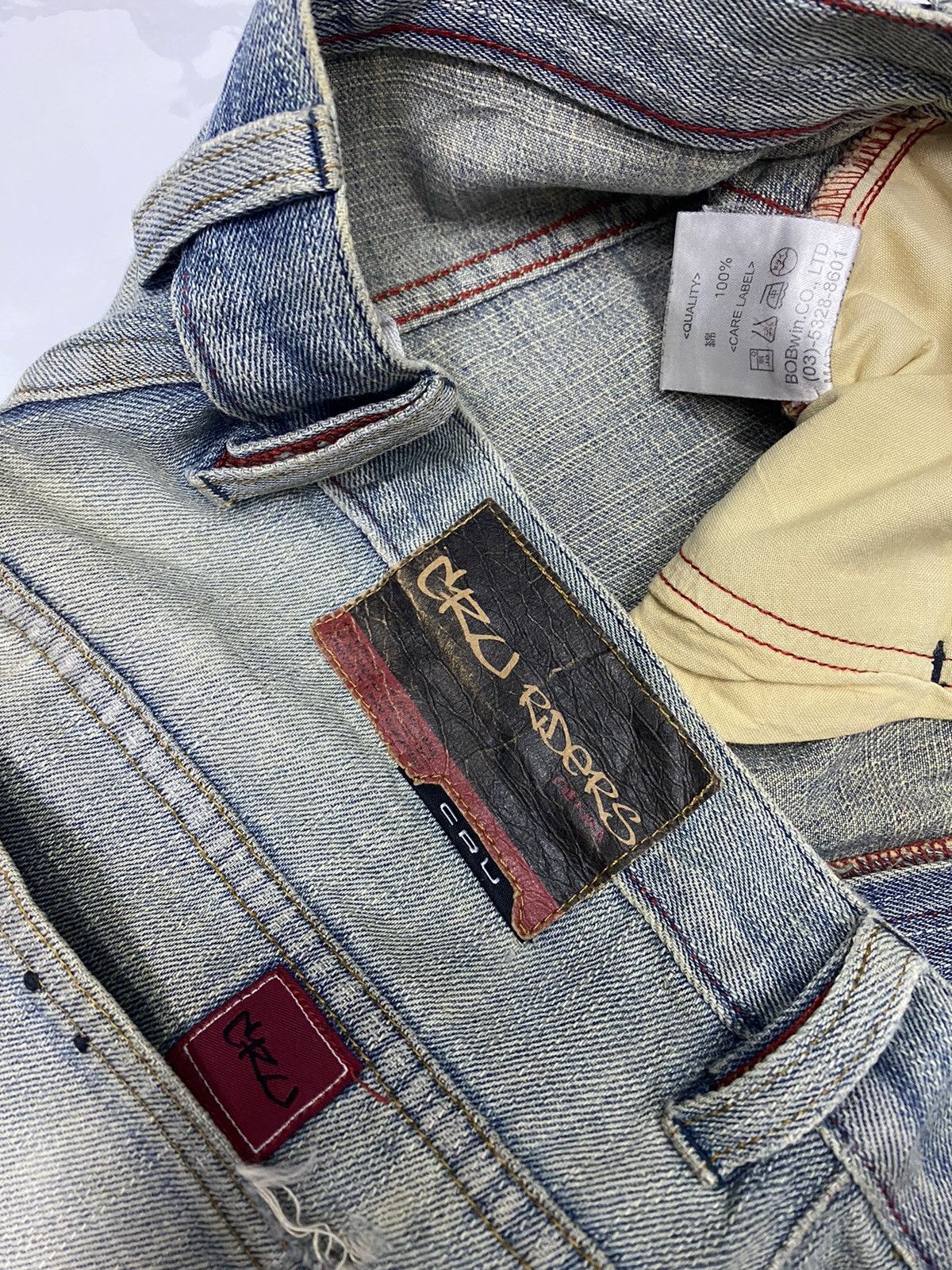 If Six Was Nine × Le Grande Bleu (L.G.B.) 🔥DISTRESSED RUSTY CRU RIDERS RIPS DENIM JEANS LGB STYLE Size US 32 / EU 48 - 7 Thumbnail