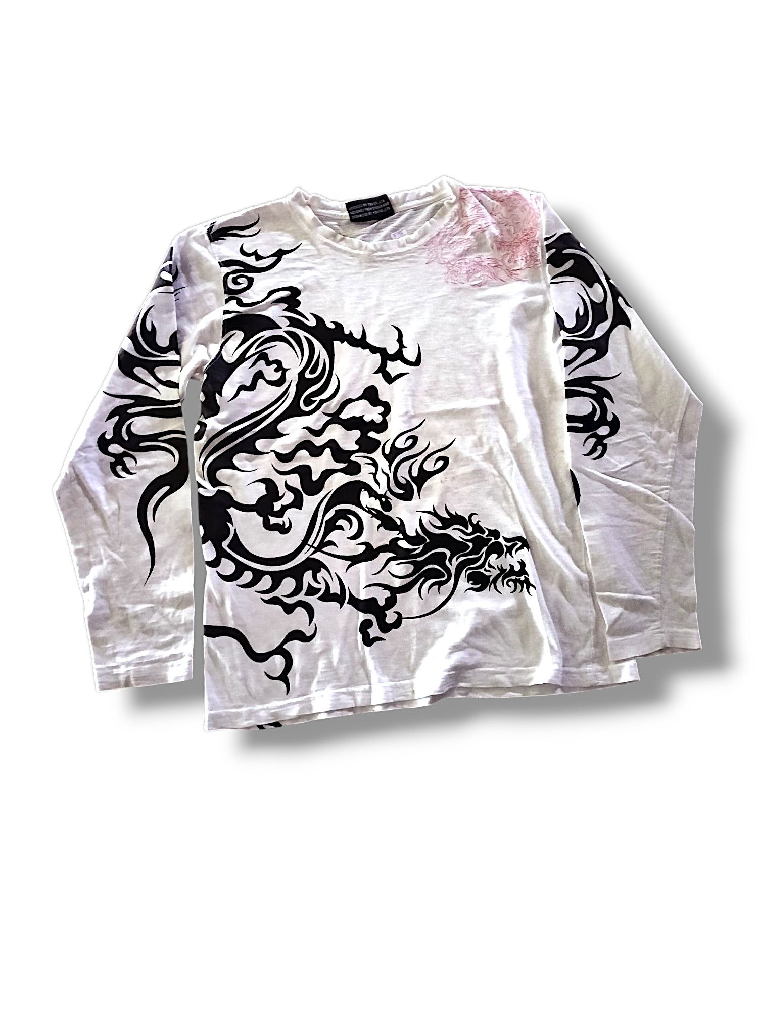 Vintage Sukajan Dragon x Koi Fish symbol Yakuza Distressed