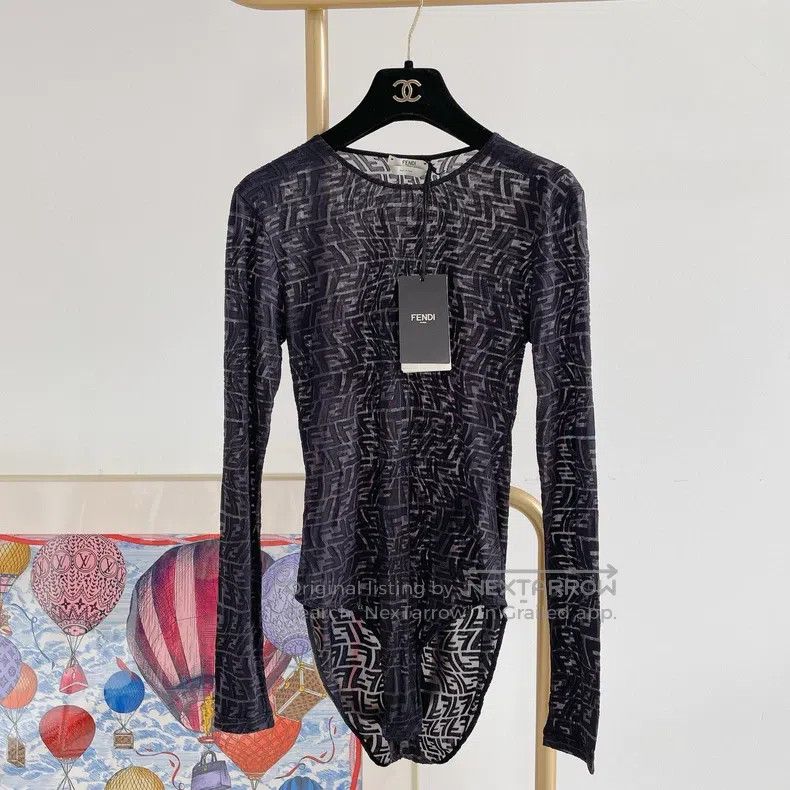 Fendi Fendi Black monogram jumpsuit Size L / US 10 / IT 46 - 1 Thumbnail