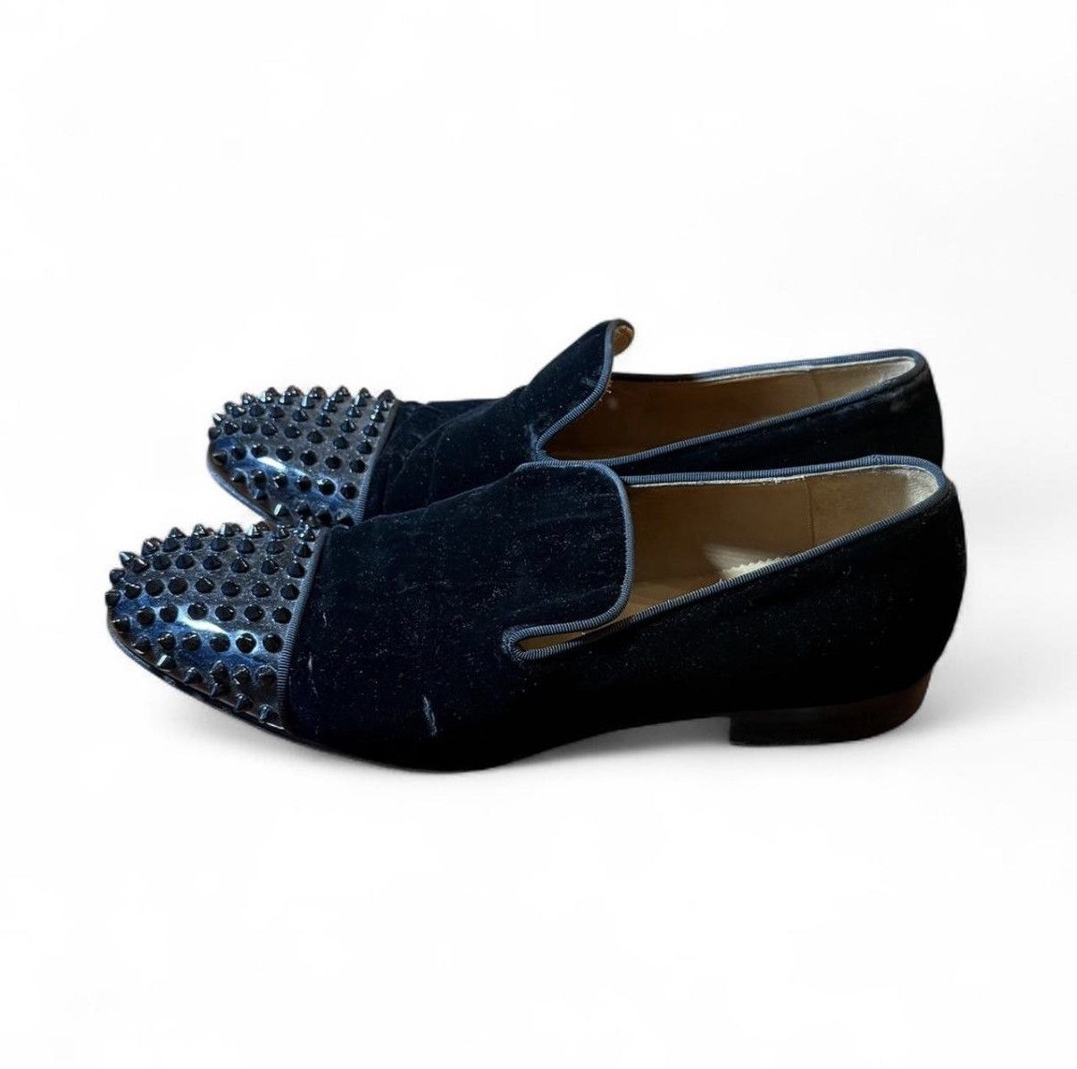 Christian Louboutin Christian Louboutin Men’s Spooky Flat Velvet Spiked Loafer Size US 10.5 / EU 43-44 - 4 Thumbnail