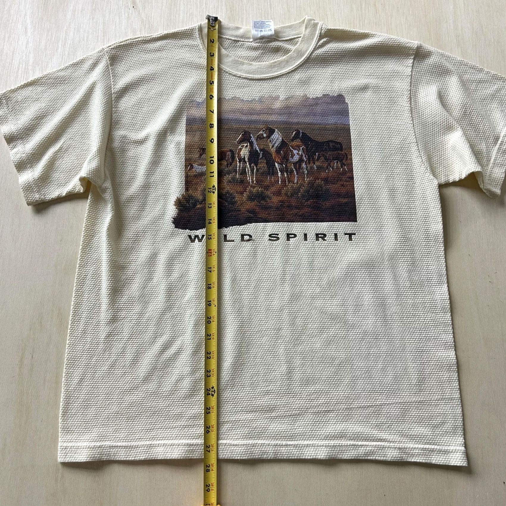 Vintage VINTAGE WON'S WEAR Mens Large Beige Wild Spirit Horse Thermal Tee Shirt Shirt Mens L Beige Wild Spirit Horse Graphic Crew Neck Short Sleeve Size US L / EU 52-54 / 3 - 5 Thumbnail