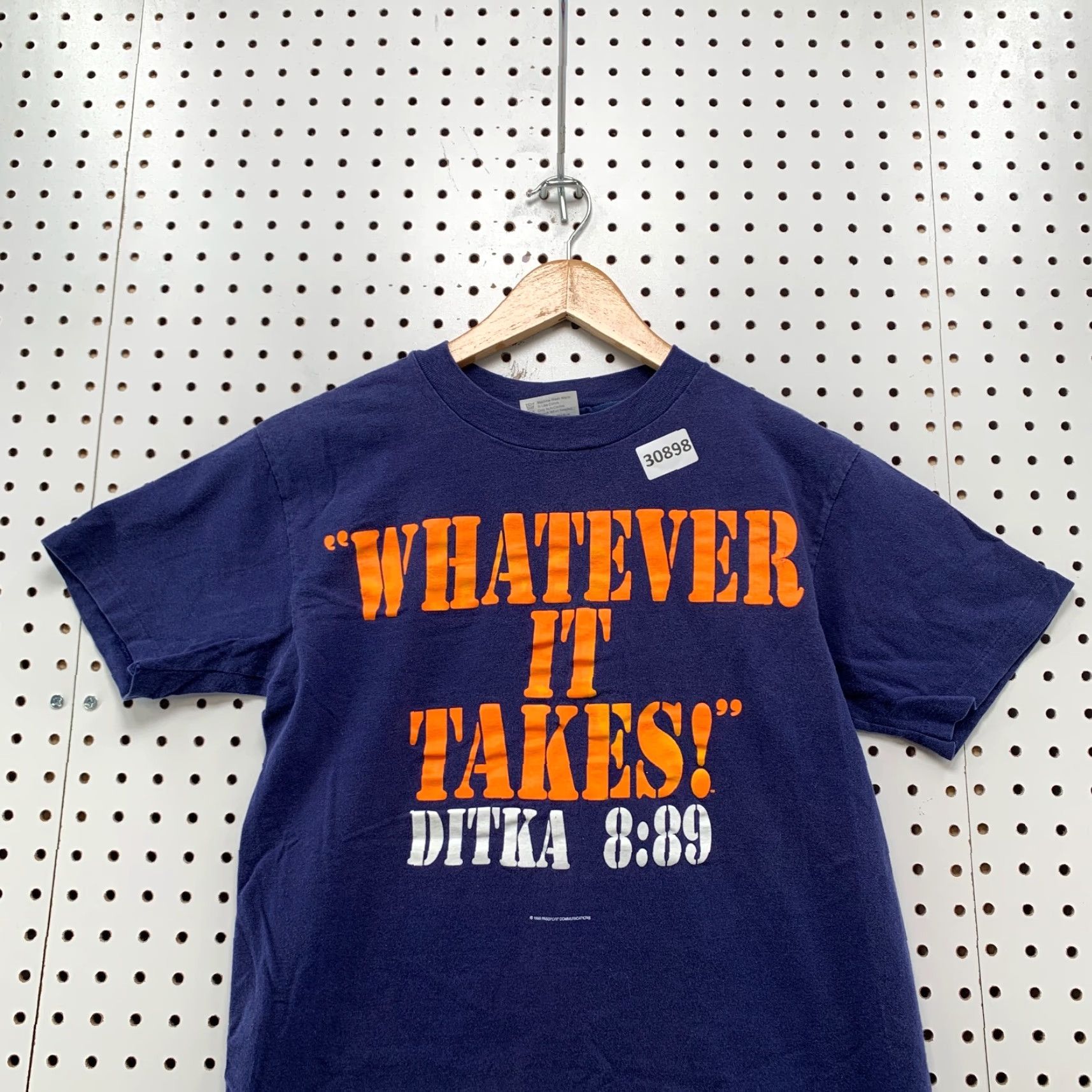 Hanes Vintage Chicago Bears DITKA Quote Shirt 80s - Hanes T-Shirt - Small - Blue - Cotton - Unisex Adults - 18X24 - USA - 80s Sports Size US S / EU 44-46 / 1 - 5 Thumbnail