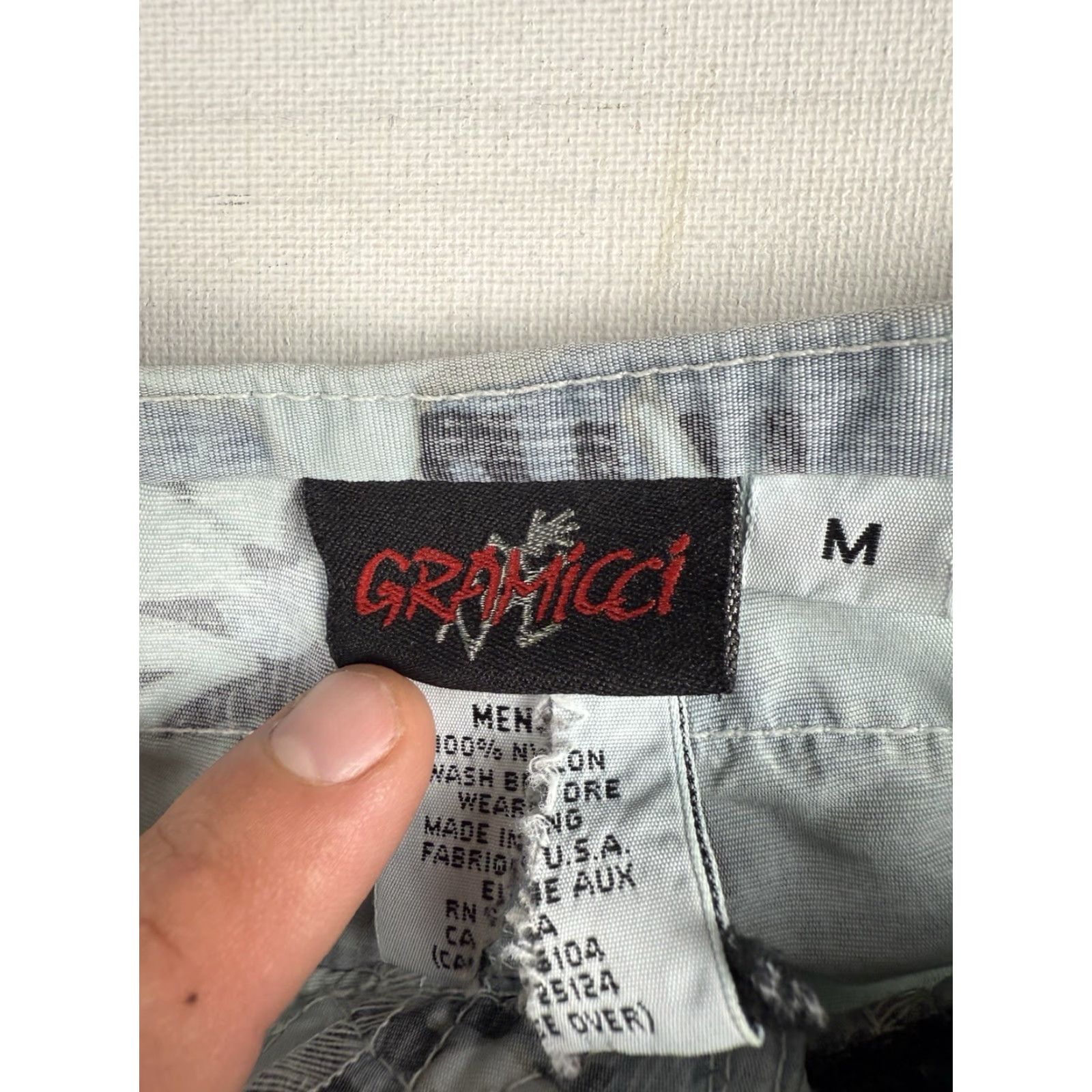 Gramicci VINTAGE Gramicci Shorts Mens M Casual 90s Light Blue/ Gray Cotton Canvas Buckle Adjustable Waist Belted Pockets Relaxed Front Flat Front Logo USA Made Size US 31 - 2 Thumbnail