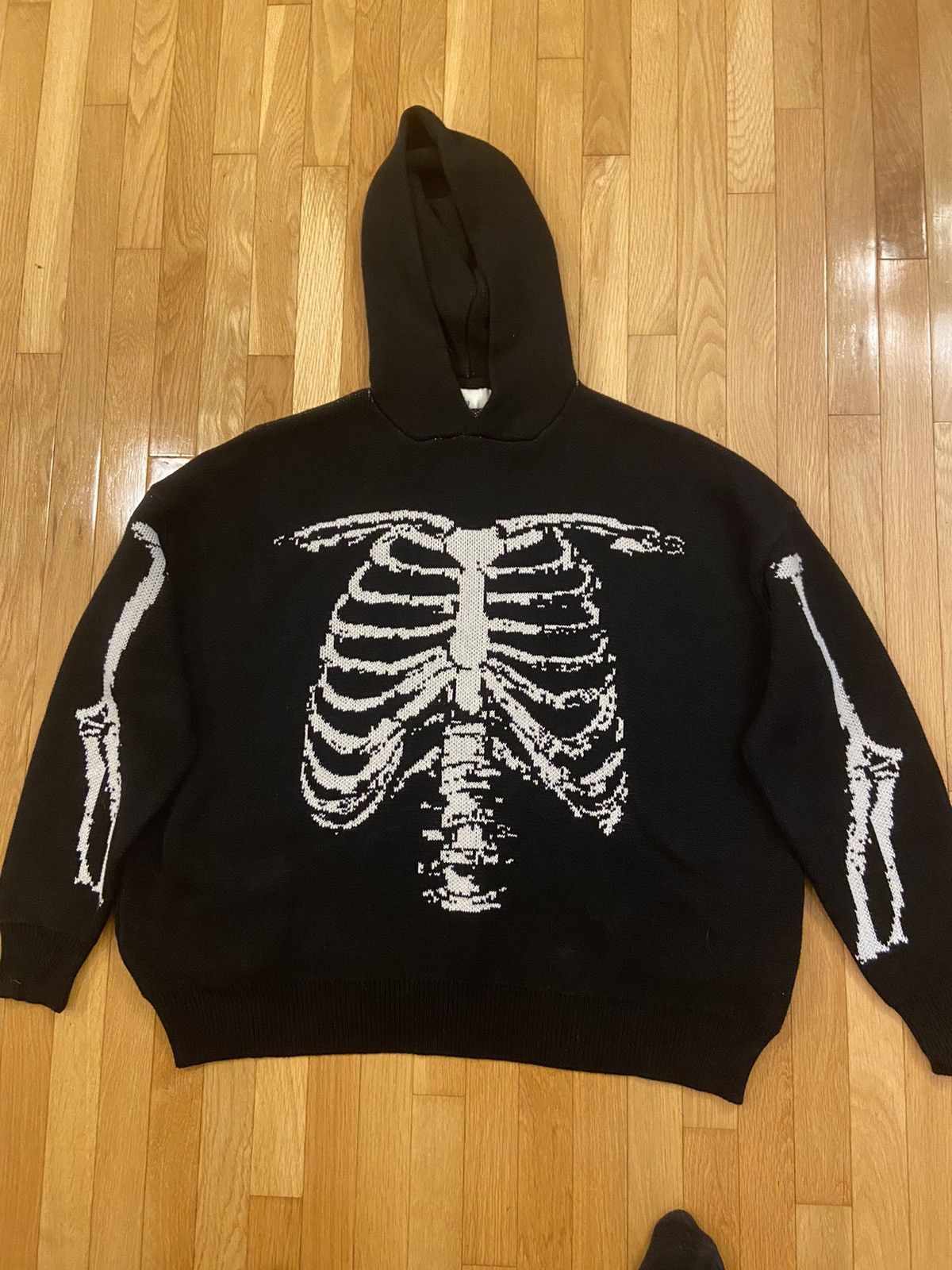 Team Sesh Teamsesh “Skeletal” Oversized Knitted Hoodie | Grailed