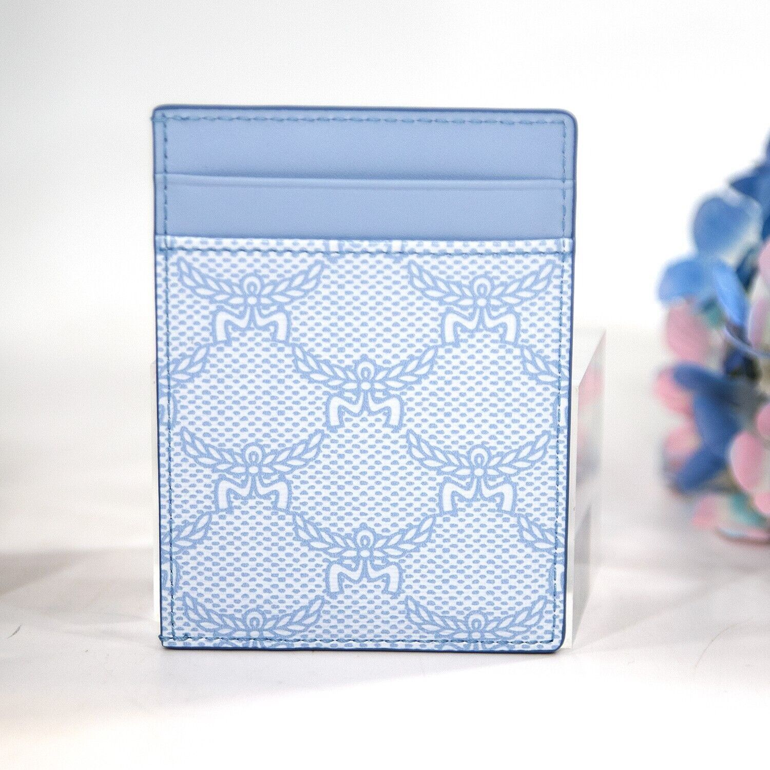 MCM MCM Aren Logo Ancient Blue Leather Card Case Holder Wallet Size ONE SIZE - 4 Thumbnail