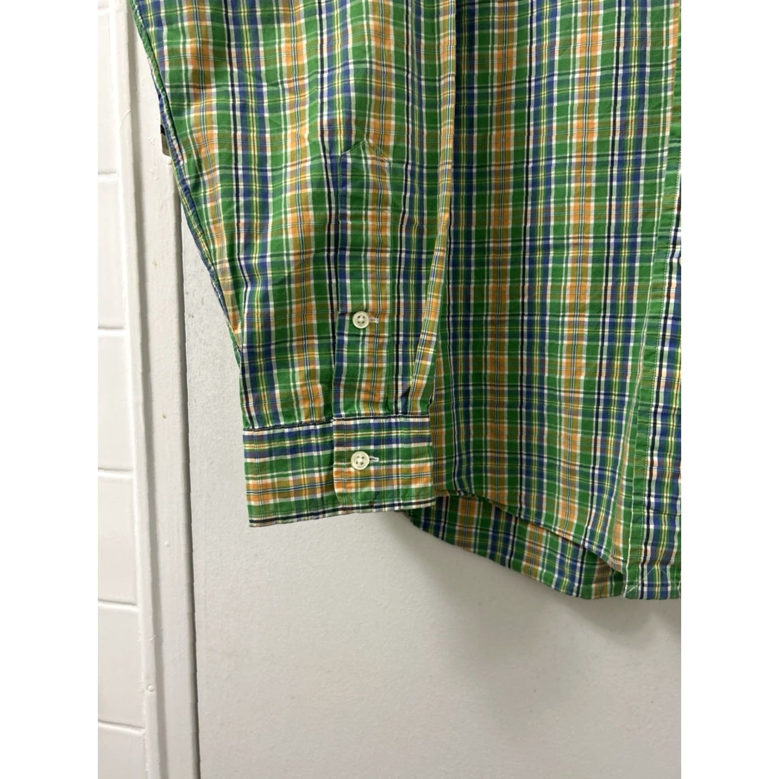 Ralph Lauren VINTAGE Ralph Lauren Shirt Mens XL Green Orange Plaid Button-Down L/S Classic Fit Size US XL / EU 56 / 4 - 6 Thumbnail