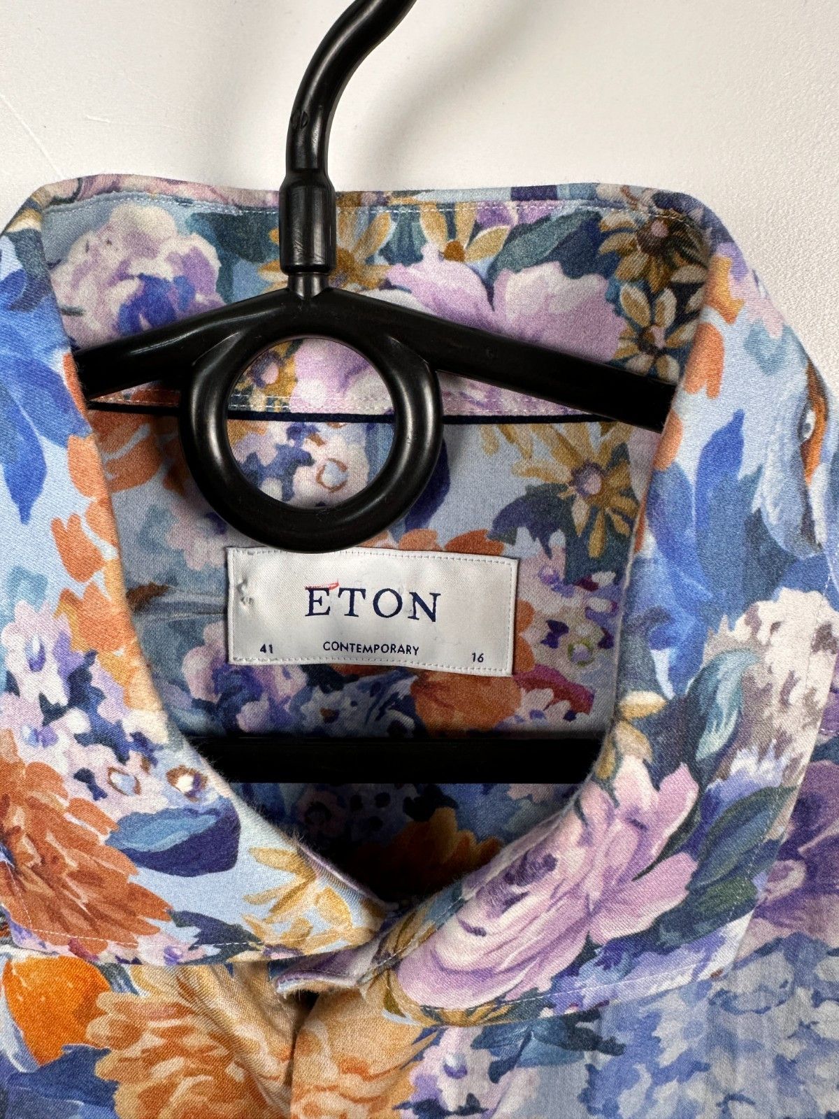 Eton Eton Floral Bird Cotton Tencel Shirt Button Up Size 41\16 Size US L / EU 52-54 / 3 - 4 Thumbnail