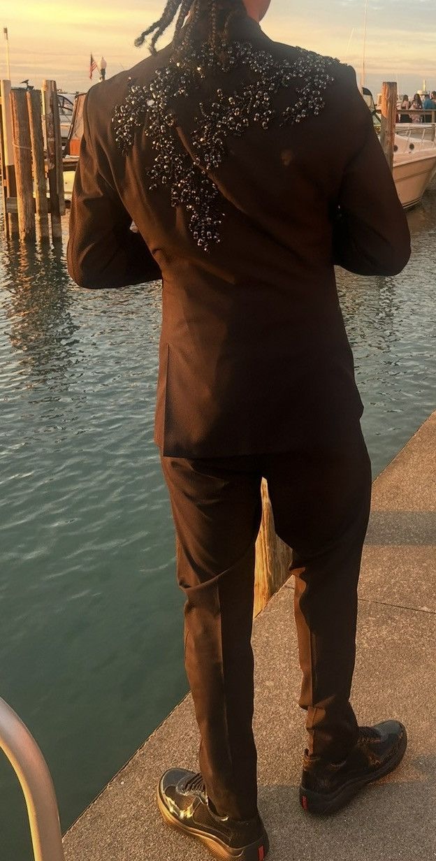 Other Custom Black-Beaded Prom Suit Size 34S - 4 Thumbnail