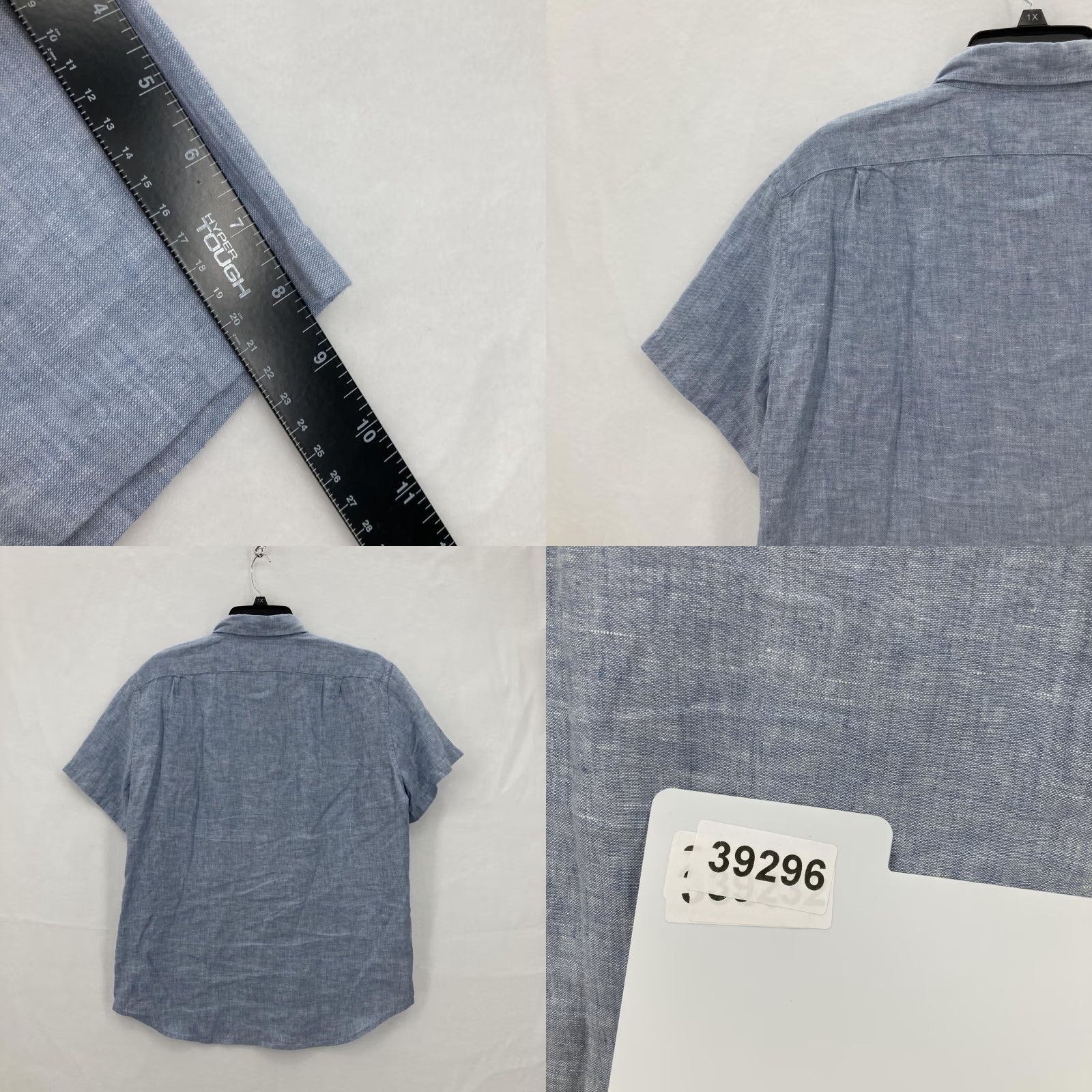 J.Crew J.CREW Shirt Mens Large Blue Linen Chambray Short Sleeve Slim Preppy Nautical Mens Size US L / EU 52-54 / 3 - 8 Thumbnail