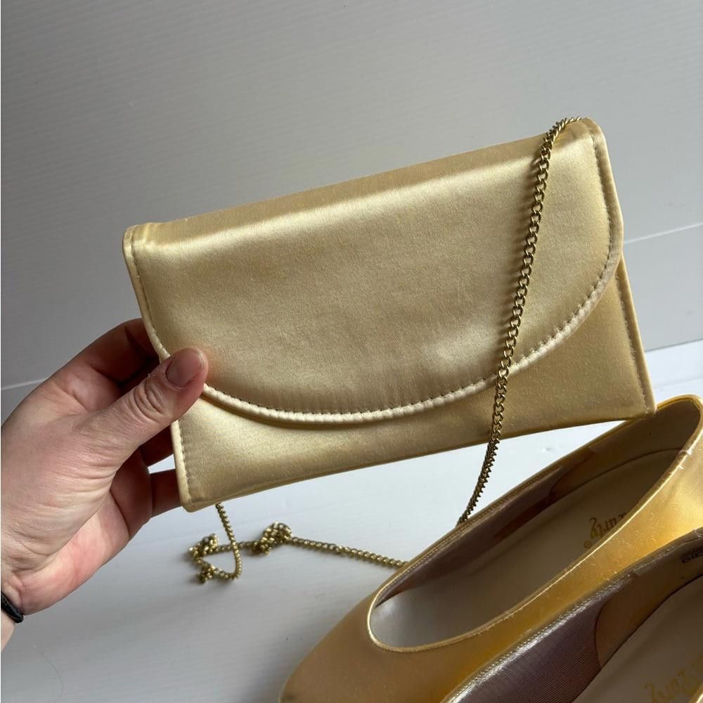 Designer Bridal Vintage Silk Shoes and Satin Bag Set Size US 6.5 / IT 36.5 - 6 Thumbnail