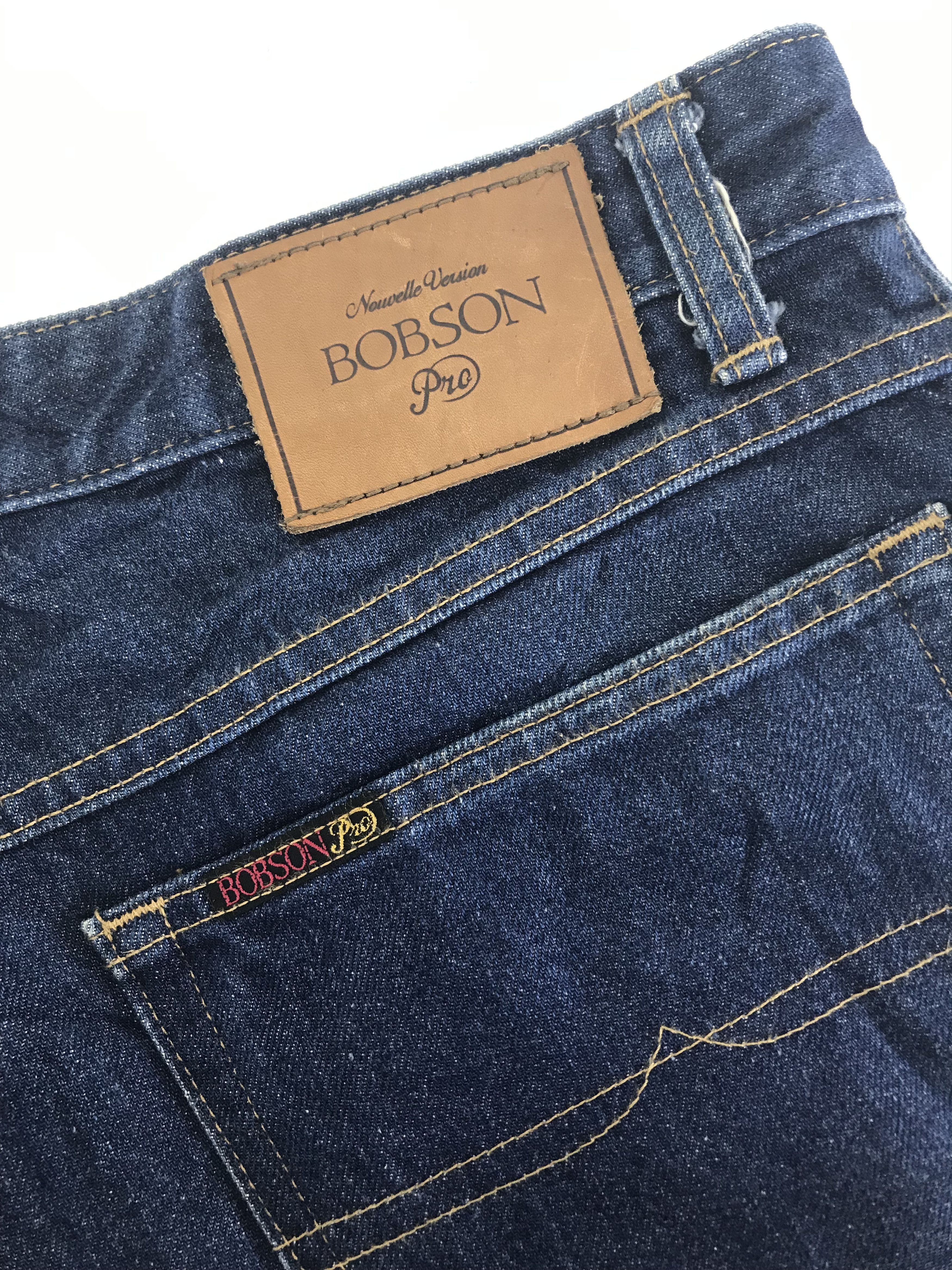 Vintage Vintage Bobson Straight Cut Blue Jeans Size US 35 - 12 Thumbnail