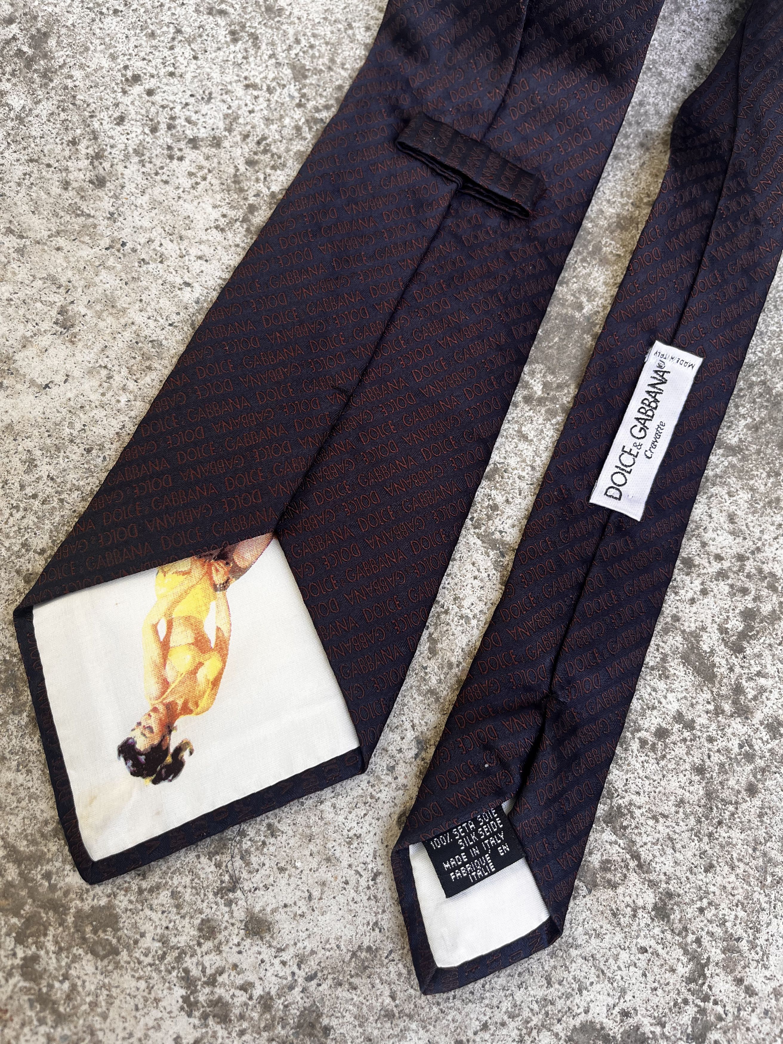 Dolce & Gabbana Dolce & Gabbana Vintage Multilogo Silk Tie Size ONE SIZE - 4 Thumbnail