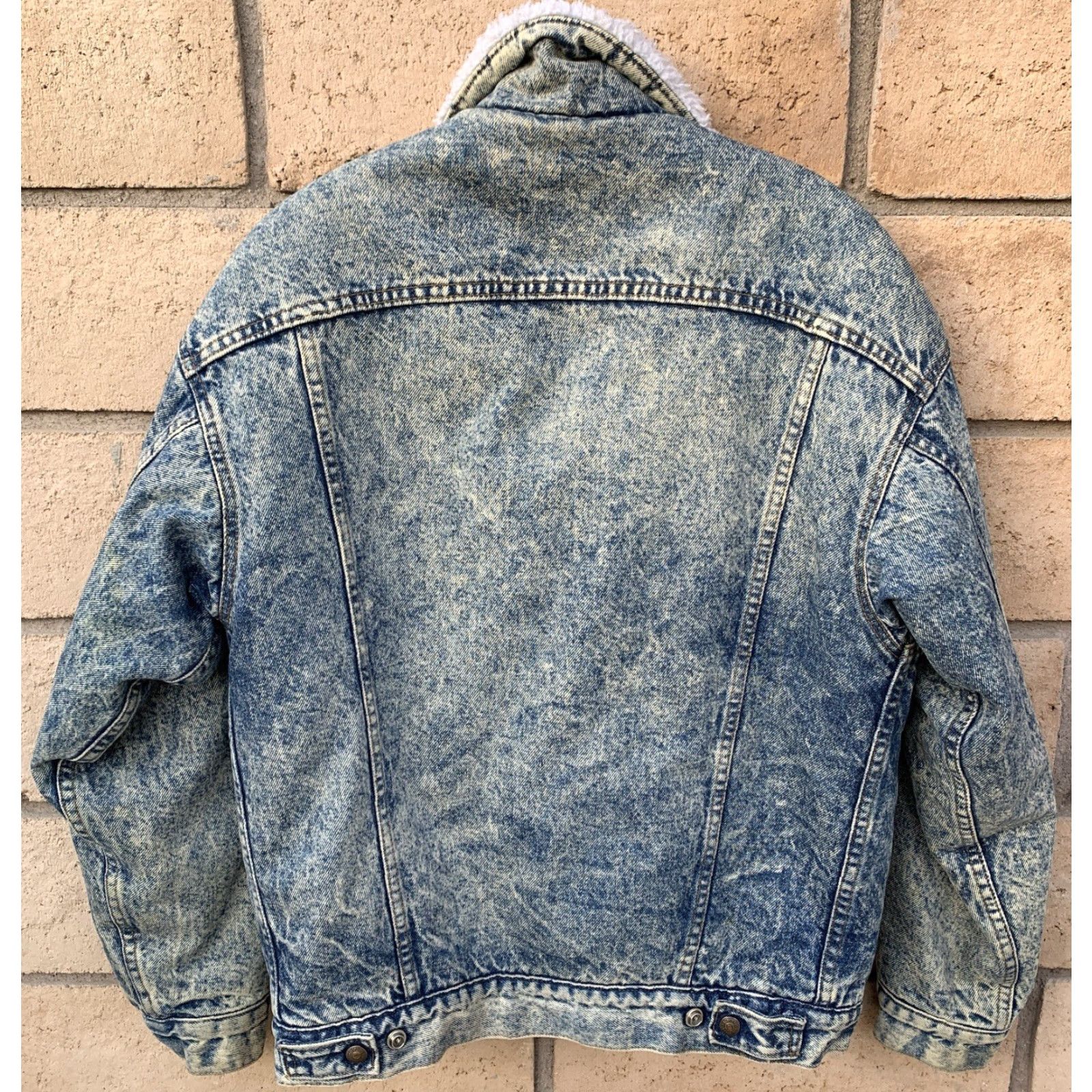 Levi's VINTAGE Levi's Trucker Jacket Denim Blue Small Mens USA Western 80s Sherpa Lined Rockabilly Size US S / EU 44-46 / 1 - 5 Thumbnail