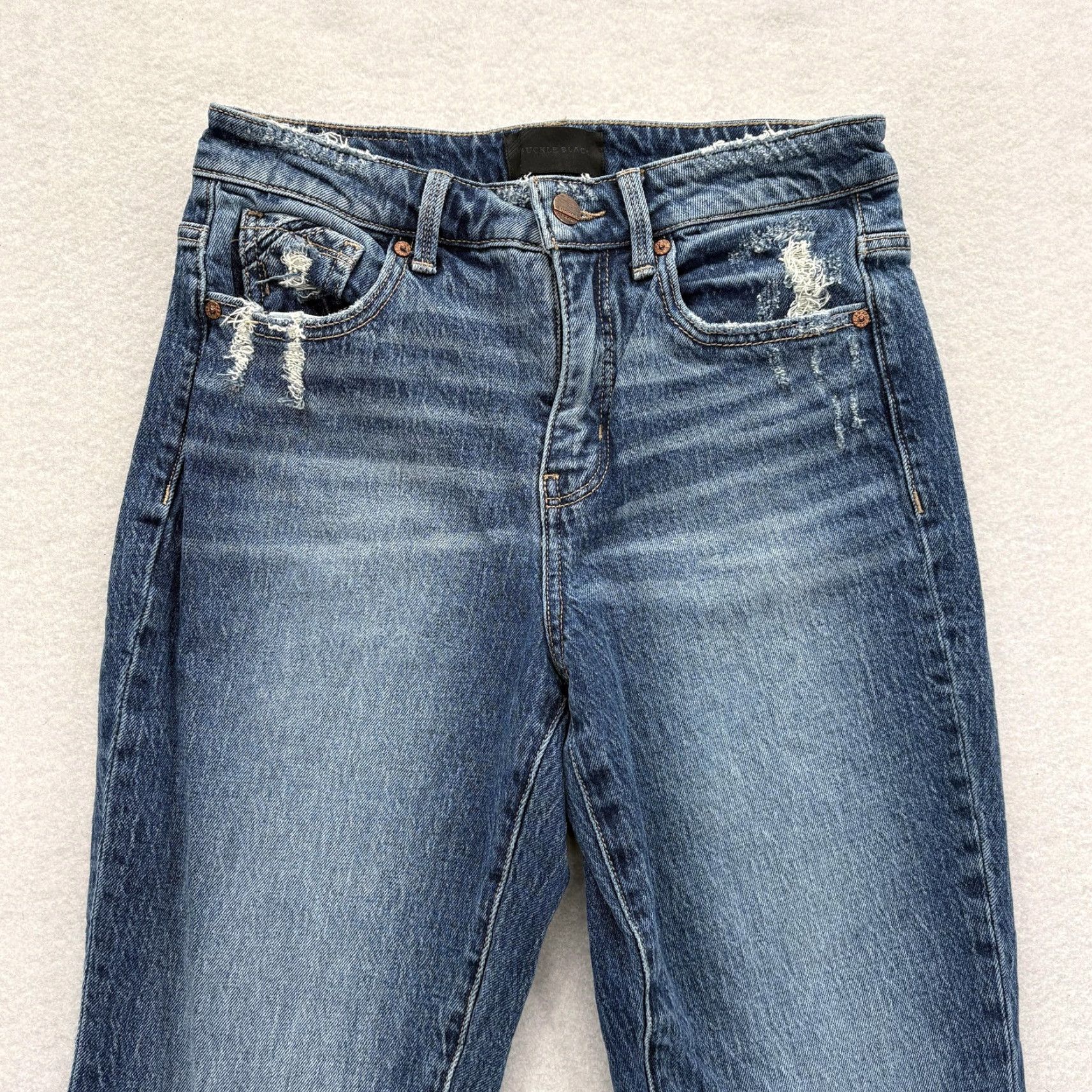 Buckle Black VINTAGE Buckle Black Jeans Womens 26 Blue Mom Jean Distressed High Rise Stretch Denim Hat? Size 26" / US 2 / IT 38 - 2 Thumbnail