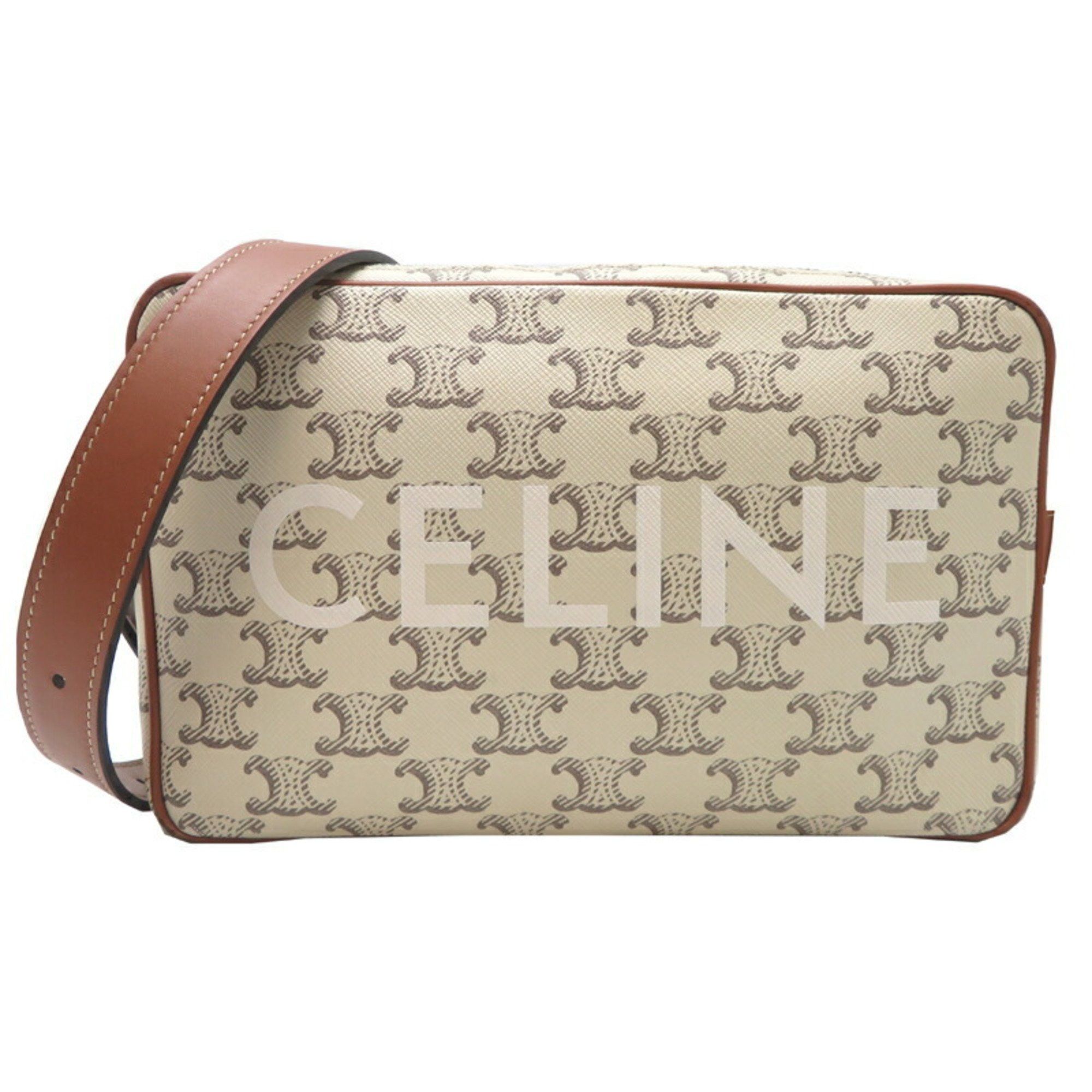 Celine Celine Women's and Men's Shoulder Bag 194502 PVC Triomphe White Size ONE SIZE - 1 Thumbnail