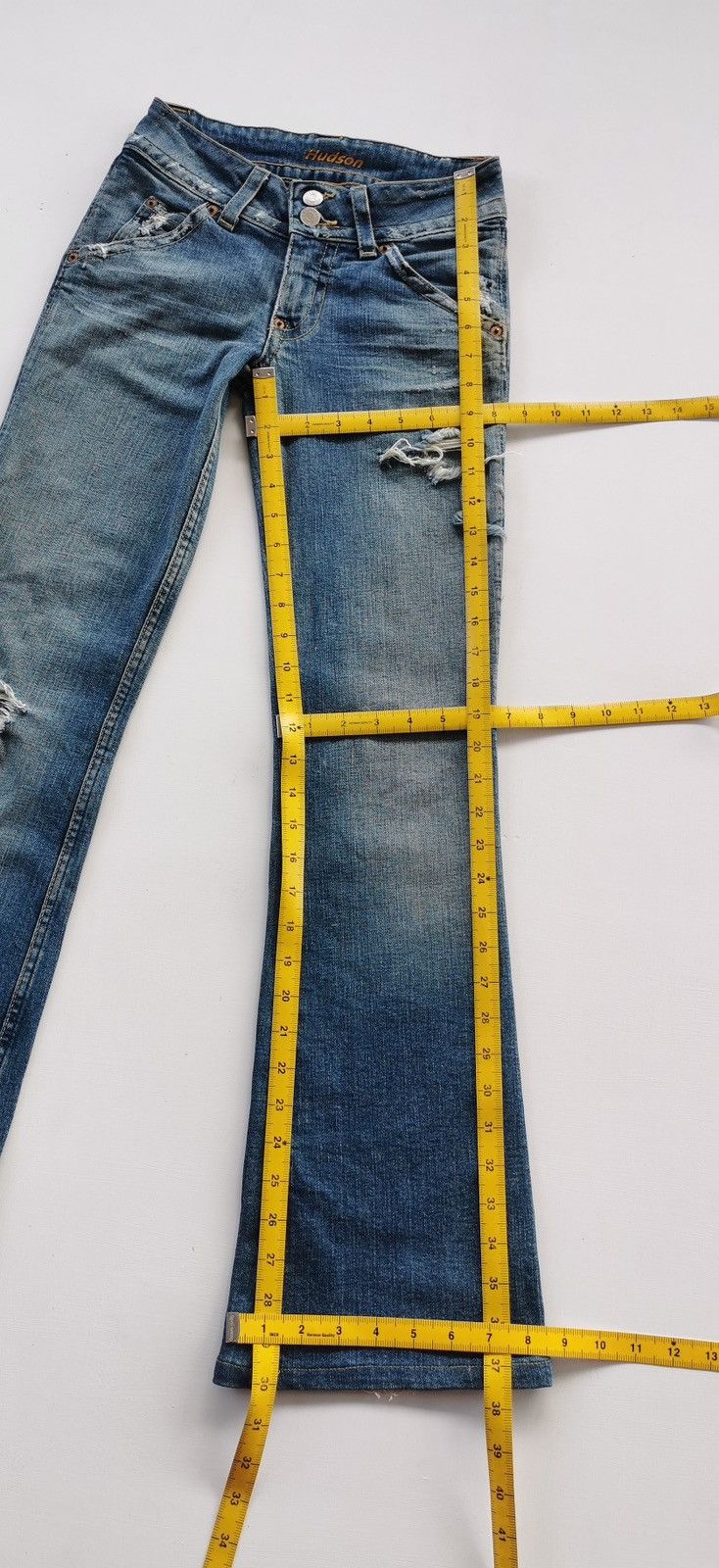 Hudson Y2K Hudson Flare Bootcut Distressed Stretch Denim Size 24" / US 00 / IT 34 - 13 Thumbnail