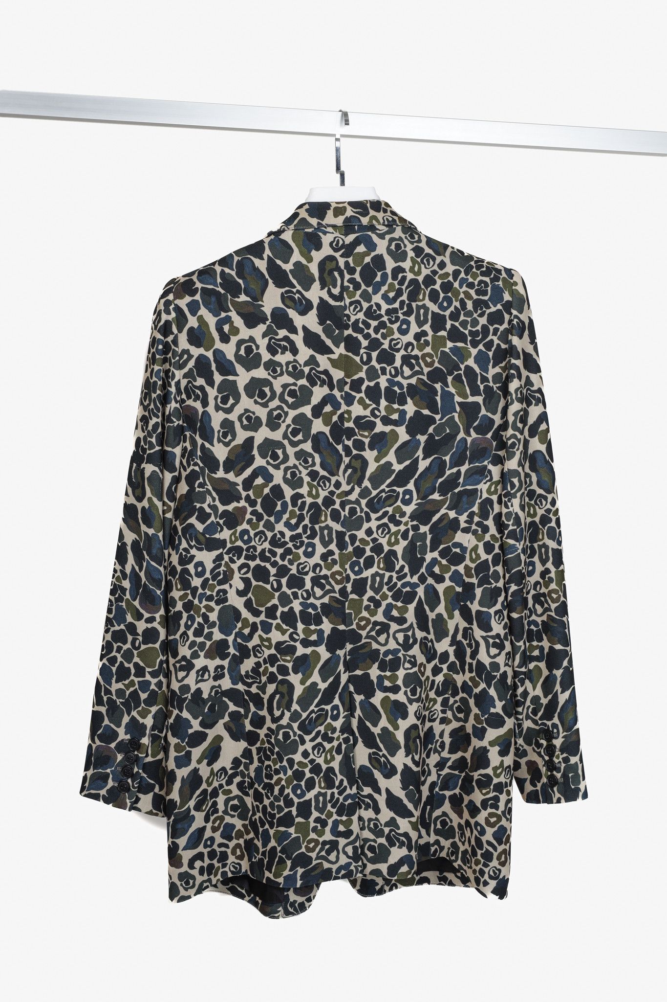 SMYTHE Smythe Camo Floral Greens Print Long Blazer Size L / US 10 / IT 46 - 2 Thumbnail