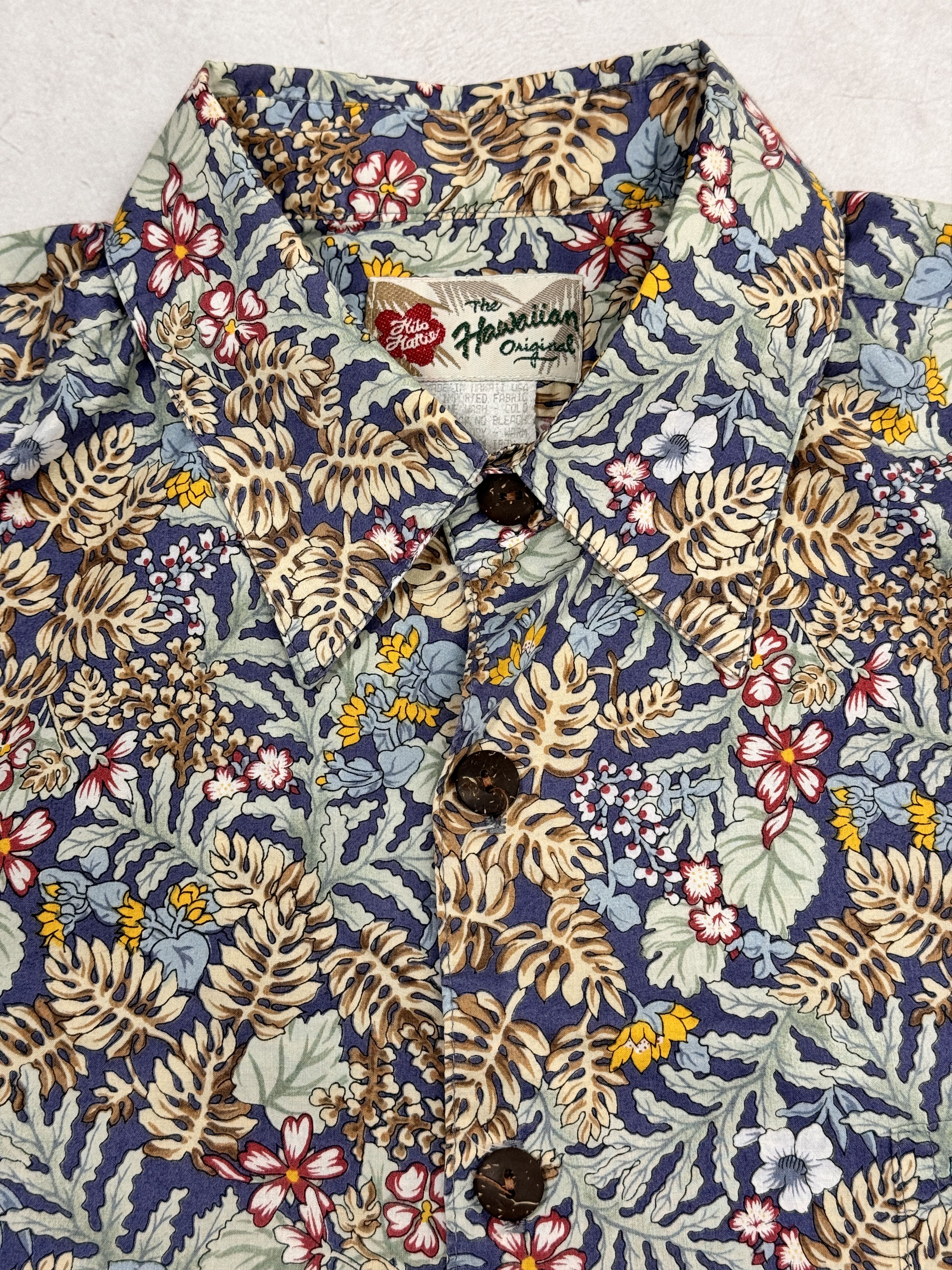 Hilo Hattie × Vintage Vintage Hilo Hattie Hawaiian Shirt Leaves & Flowers Cotton Size US M / EU 48-50 / 2 - 5 Thumbnail
