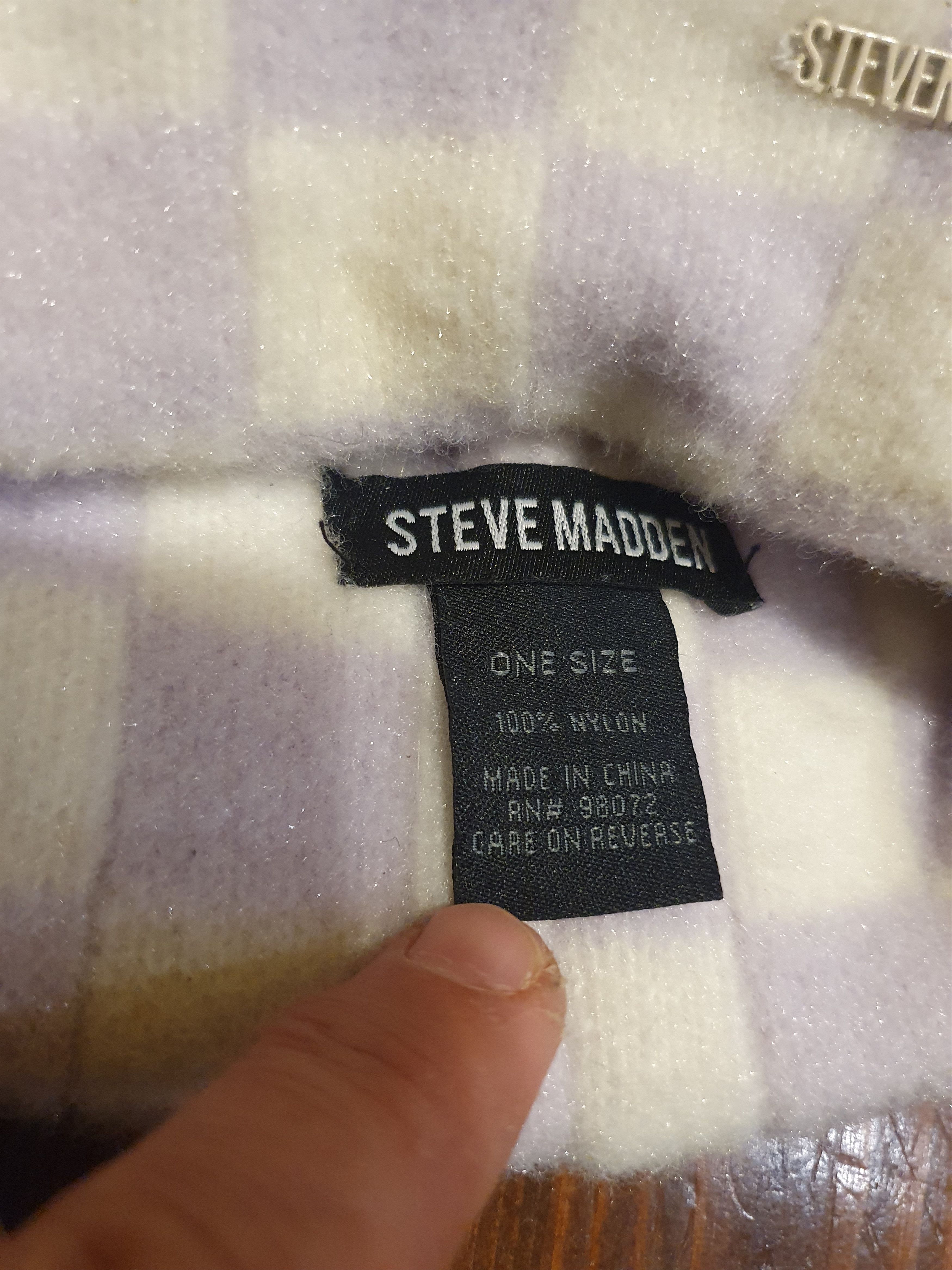 Steve Madden Steve Madden Checkered Cuff Beanie Winter Hat Size ONE SIZE - 2 Thumbnail
