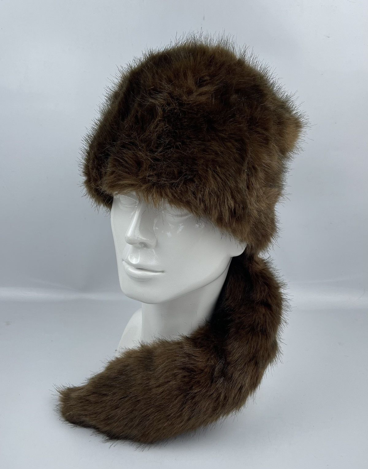 fur hat with tail