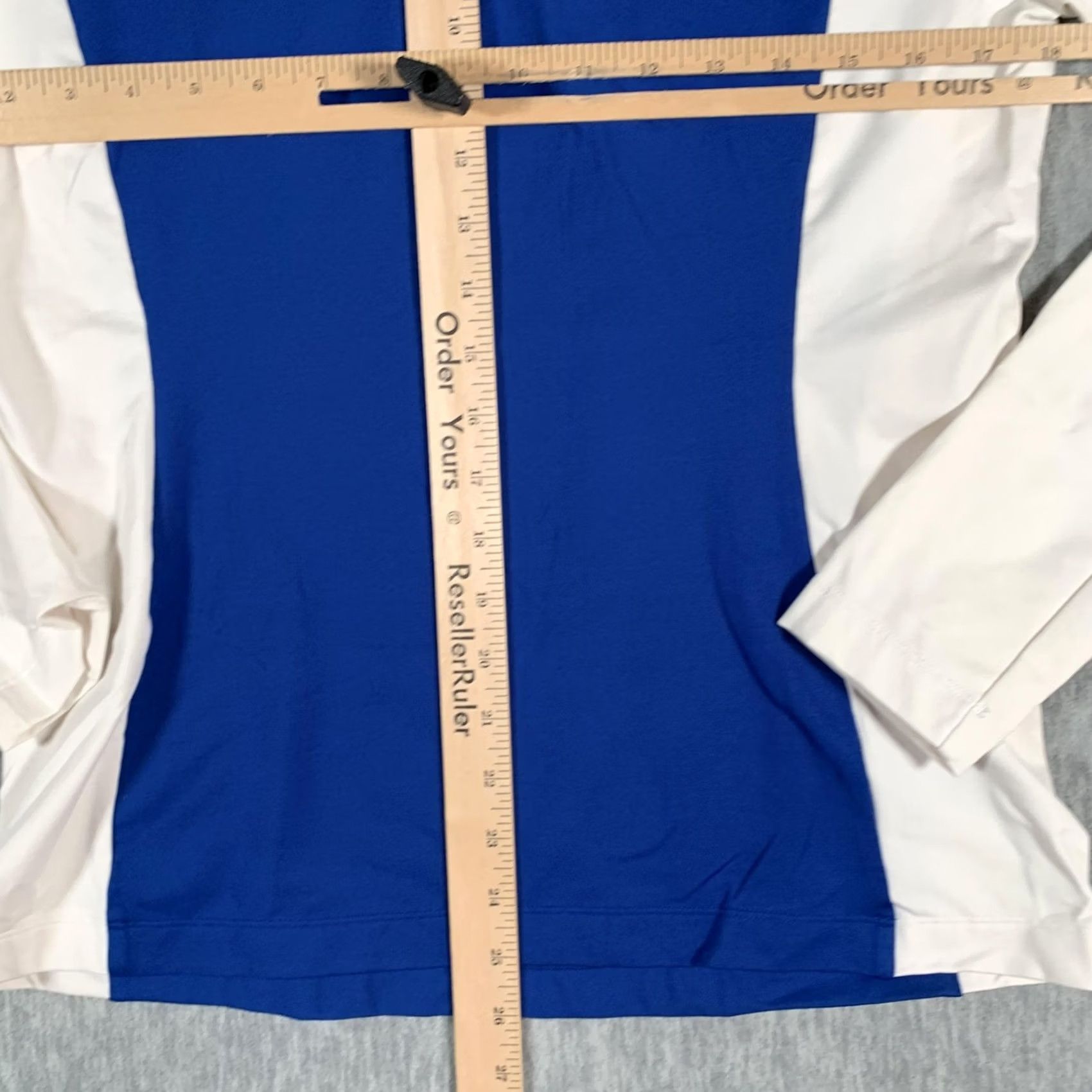 Layer 8 VINTAGE Mountain Force Pullover Womens XL Blue White 1/4 Zip Mock Neck Athletic Fit Ski Base Layer Teens? Size XL / US 12-14 / IT 48-50 - 7 Thumbnail