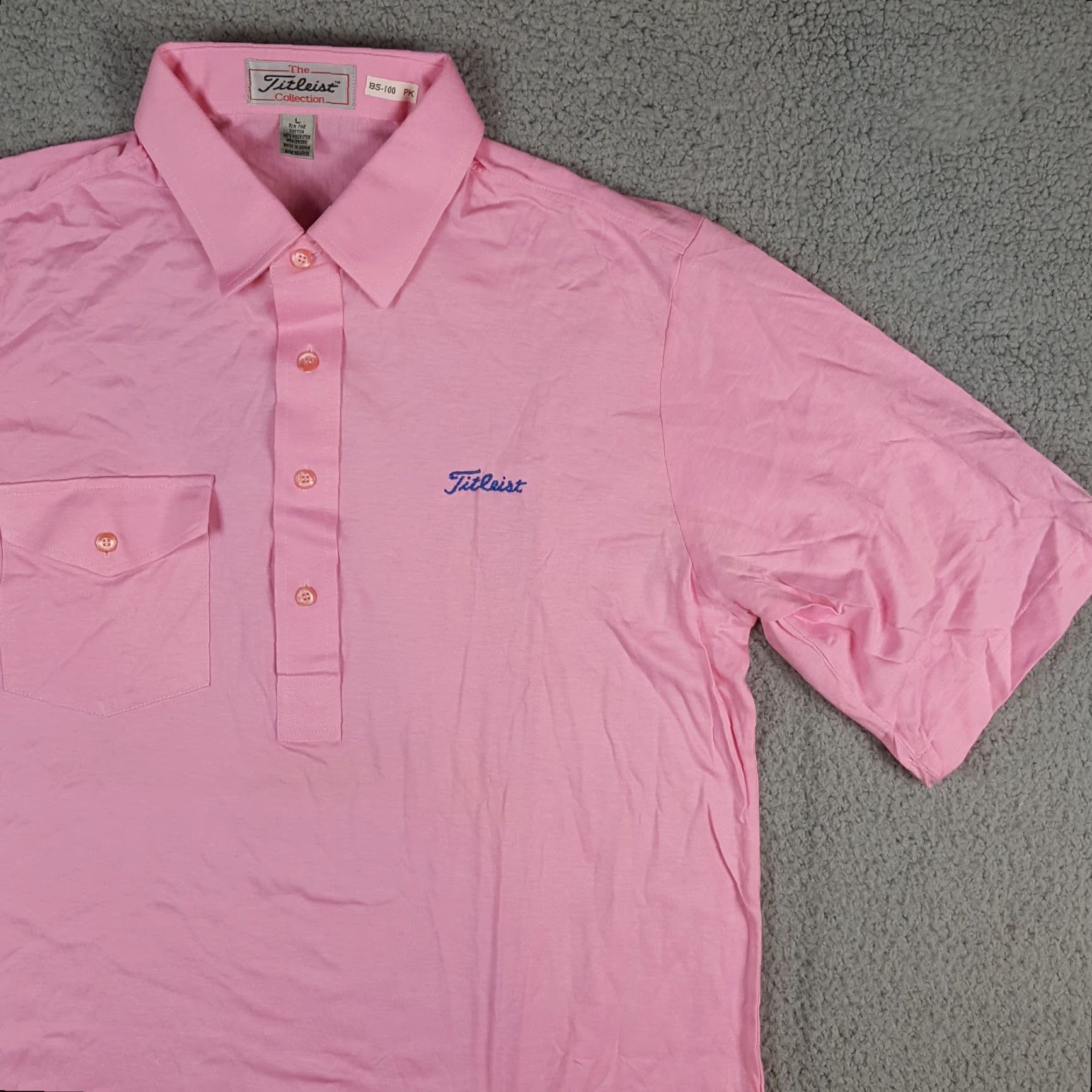 Titleist VINTAGE Titleist Golf Polo Mens L Pink Collared Button Pocket 90s Logo Shirt Size US L / EU 52-54 / 3 - 3 Thumbnail