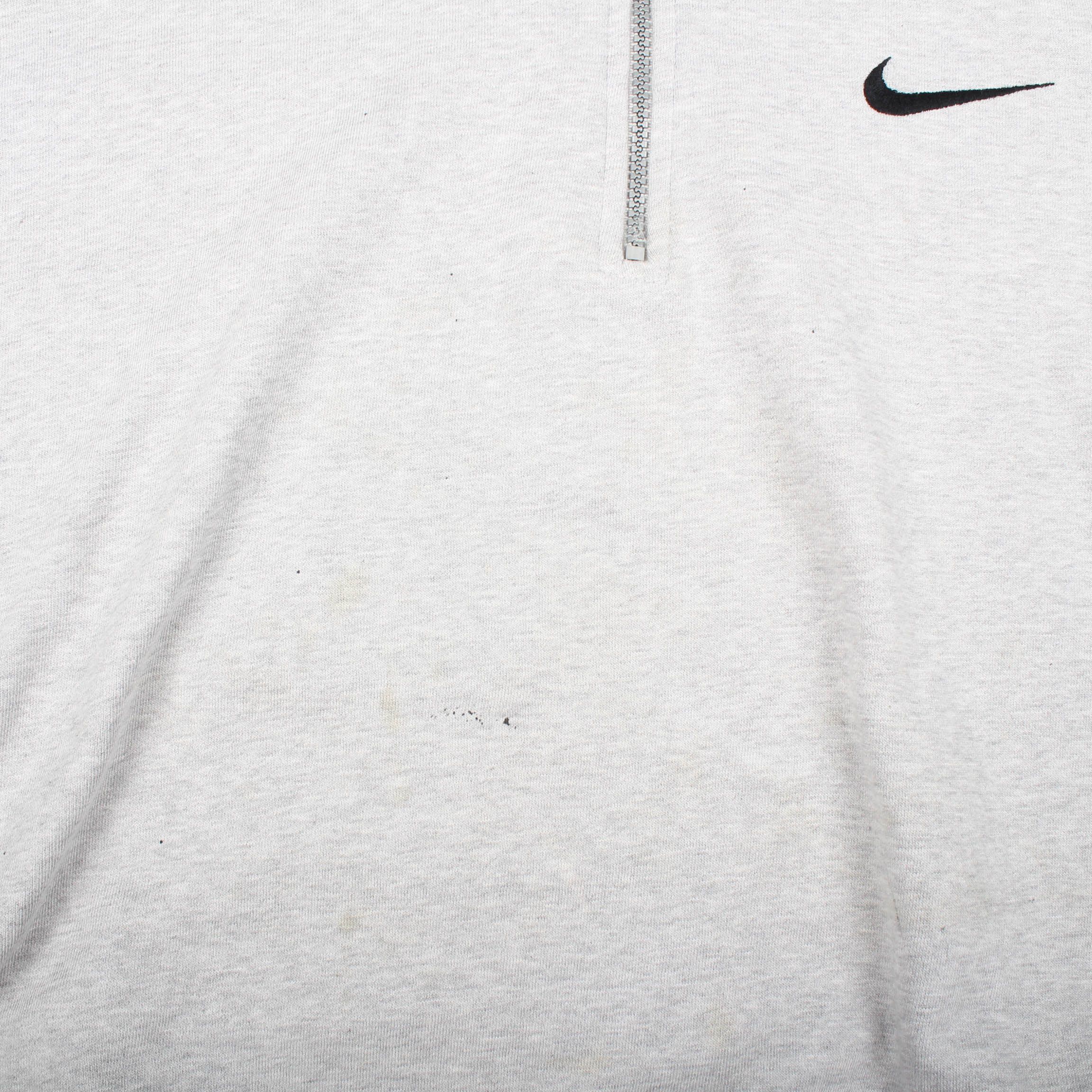 Nike Nike 1/4 Zip Hoodie Grey Embroidered Swoosh Center Size US XL / EU 56 / 4 - 8 Thumbnail
