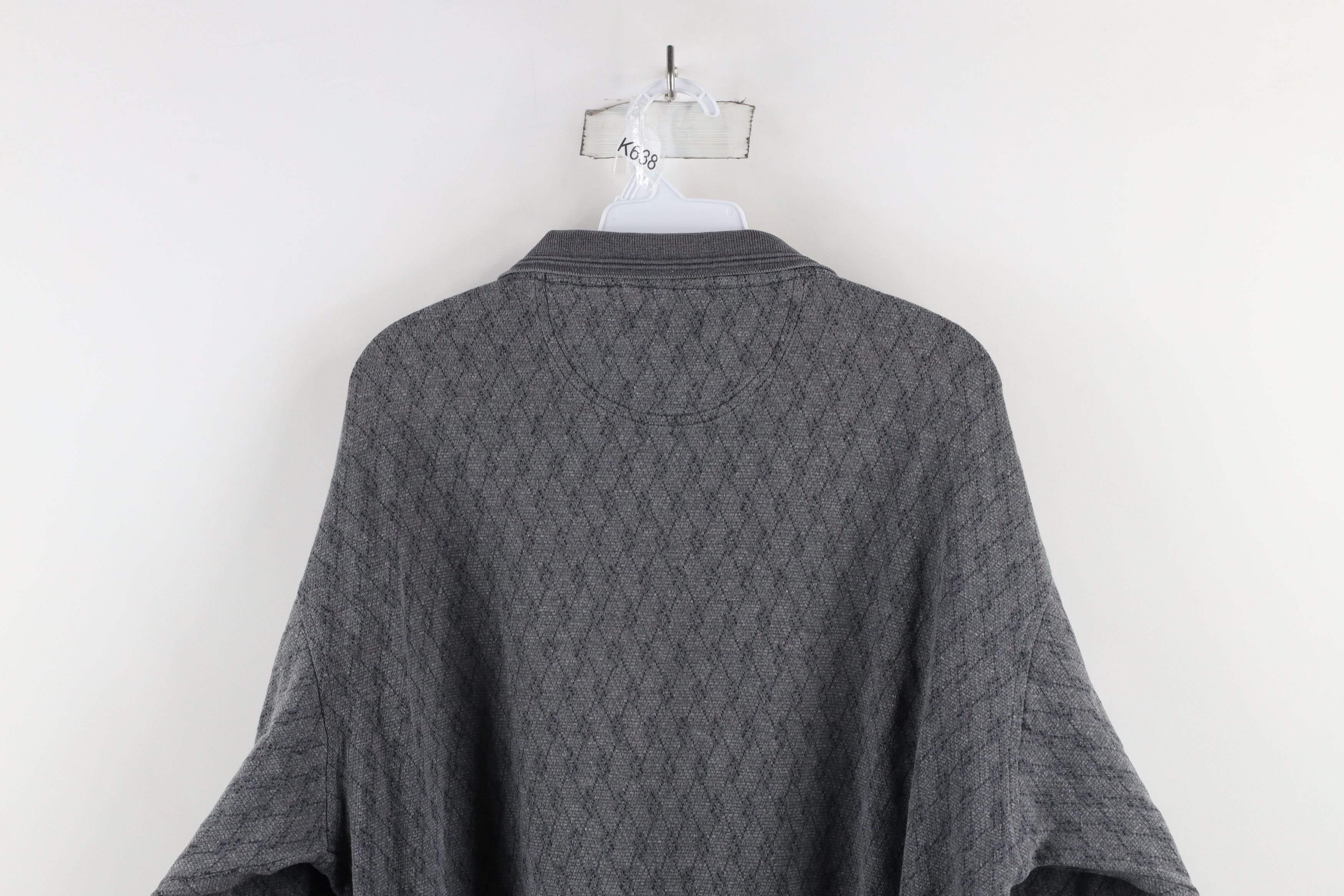 Vintage Vintage 90s Streetwear Argyle Long Sleeve Rugby Polo Gray Size US L / EU 52-54 / 3 - 7 Thumbnail
