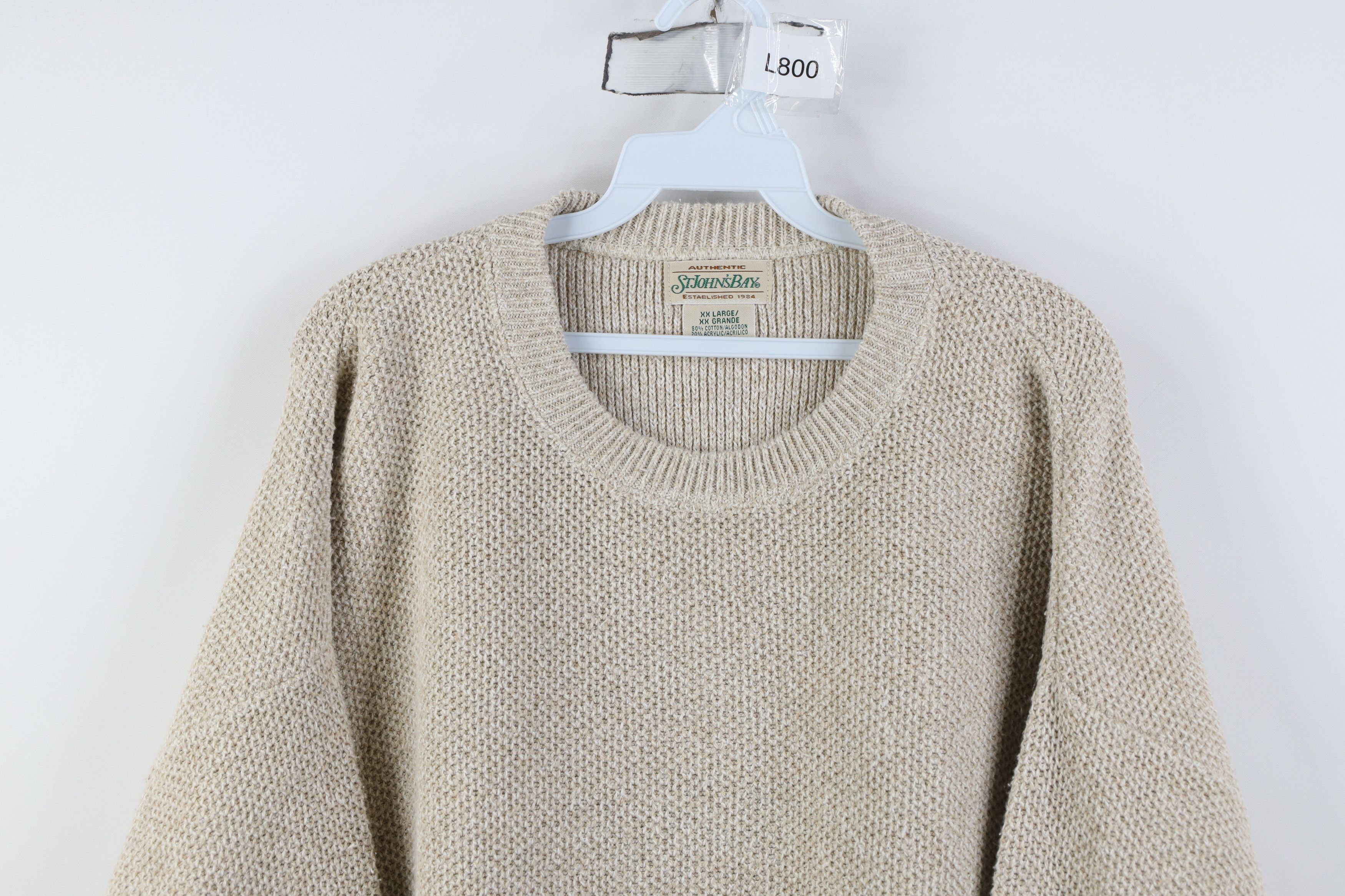 Vintage Vintage 90s Streetwear Heavyweight Thermal Sweater Beige USA Size US XXL / EU 58 / 5 - 2 Thumbnail
