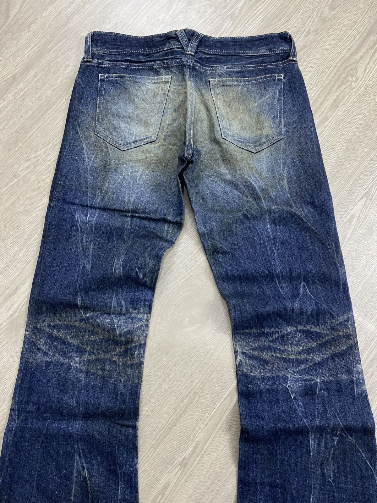 GOSTAR DE FUGA × If Six Was Nine × Le Grande Bleu (L.G.B.) 2000s Vanquish Gold Distressed Punk Y2K Lgb Flared Jeans Size US 32 / EU 48 - 17 Thumbnail