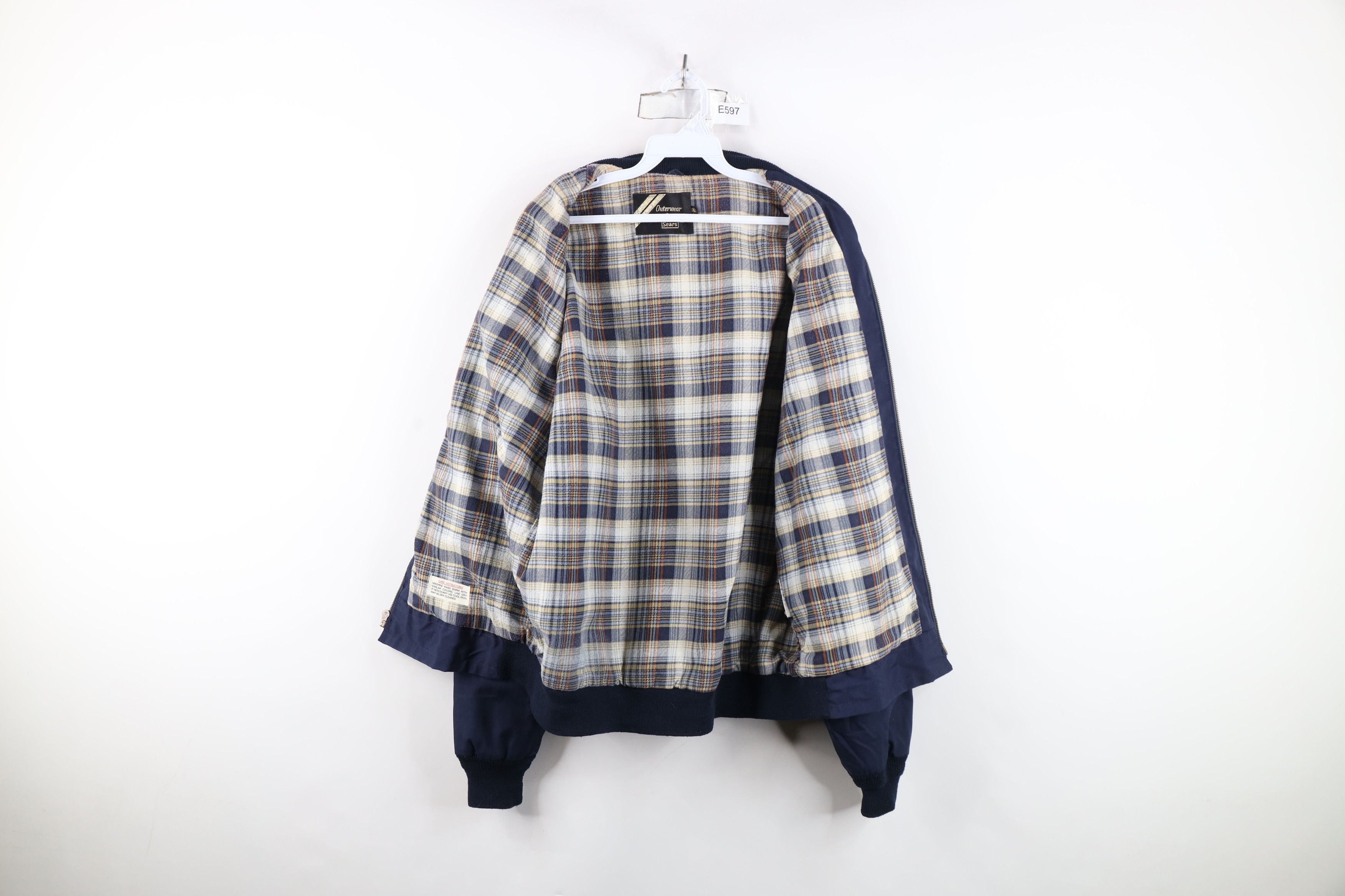 Vintage Vintage 60s 70s Streetwear Flannel Lined Cafe Bomber Jacket Size US L / EU 52-54 / 3 - 8 Thumbnail