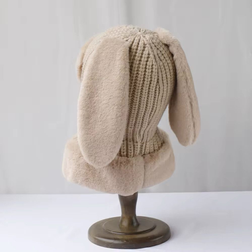 Japanese Brand Soft Plush Long Earflaps Knitted Beanie Hat Size ONE SIZE - 4 Thumbnail