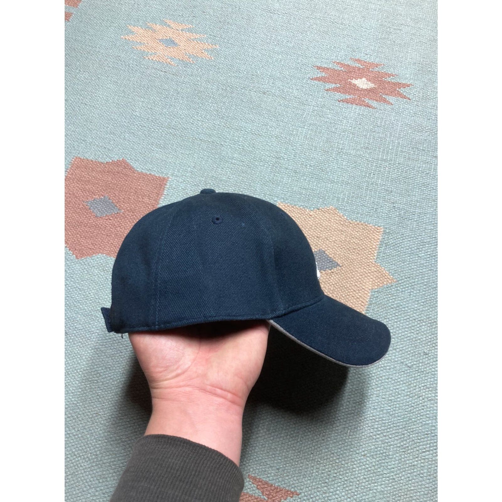 Adidas VINTAGE adidas Strapback hat cap 3 stripe logo spell out navy blue athletic Baseball Cap Men Adjustable Blue Navy Boys Womens Mens Size ONE SIZE - 7 Thumbnail