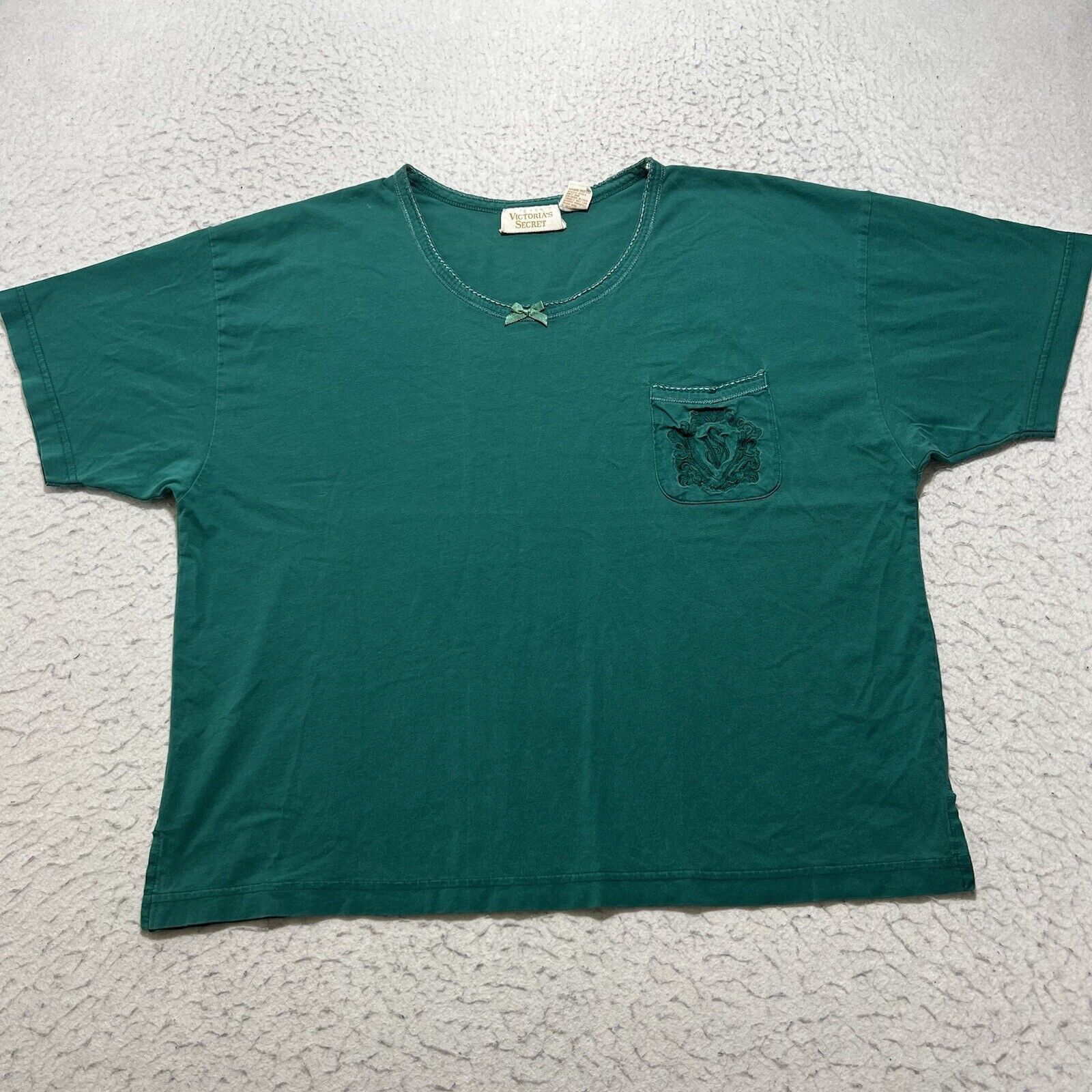 Victoria's Secret Vintage Victoria's Secret Pocket T Shirt Teal Green Size M / US 6-8 / IT 42-44 - 1 Thumbnail