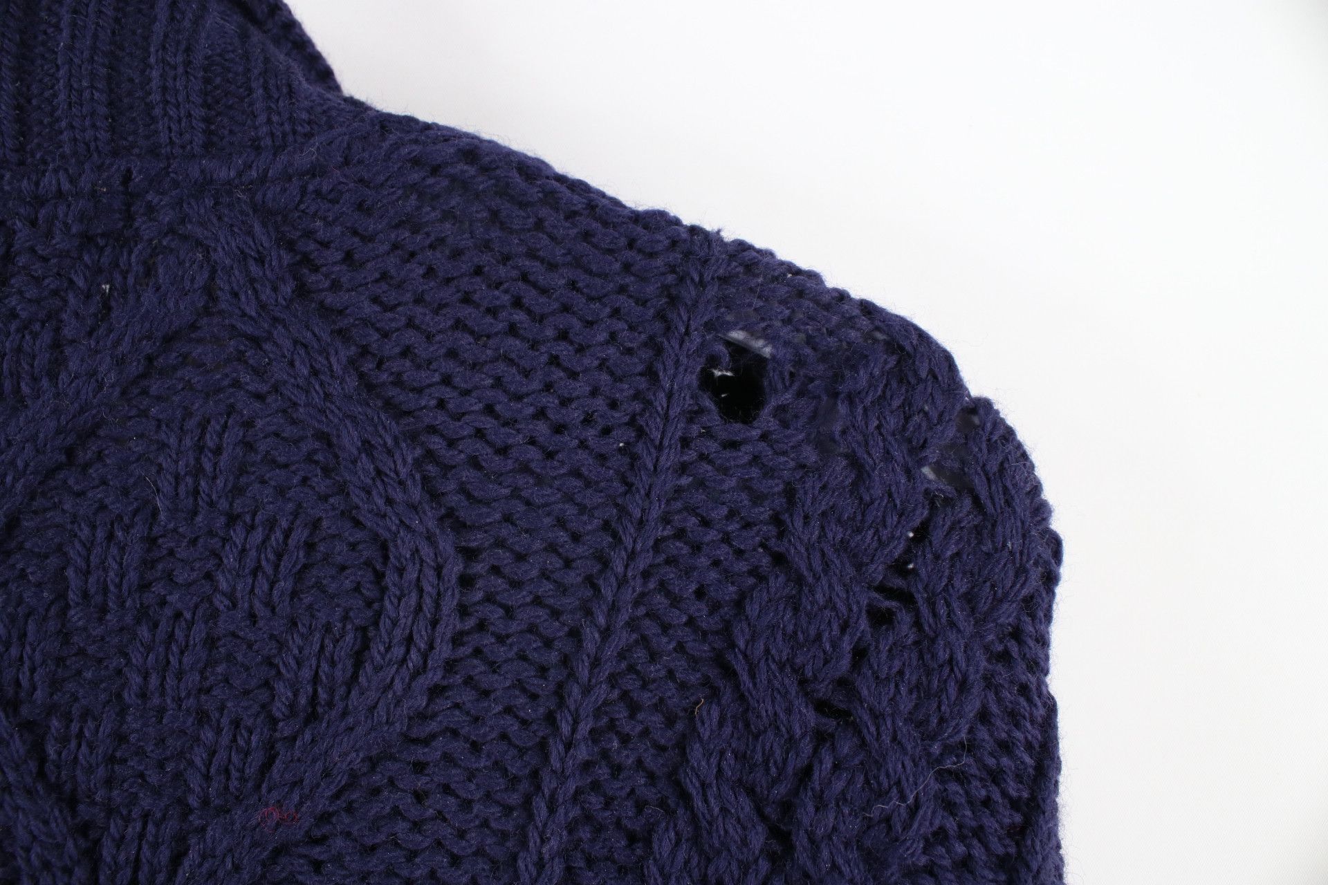 Vintage Vintage 90s Wool Chunky Cable Knit Marled Fisherman Sweater Size US L / EU 52-54 / 3 - 6 Thumbnail
