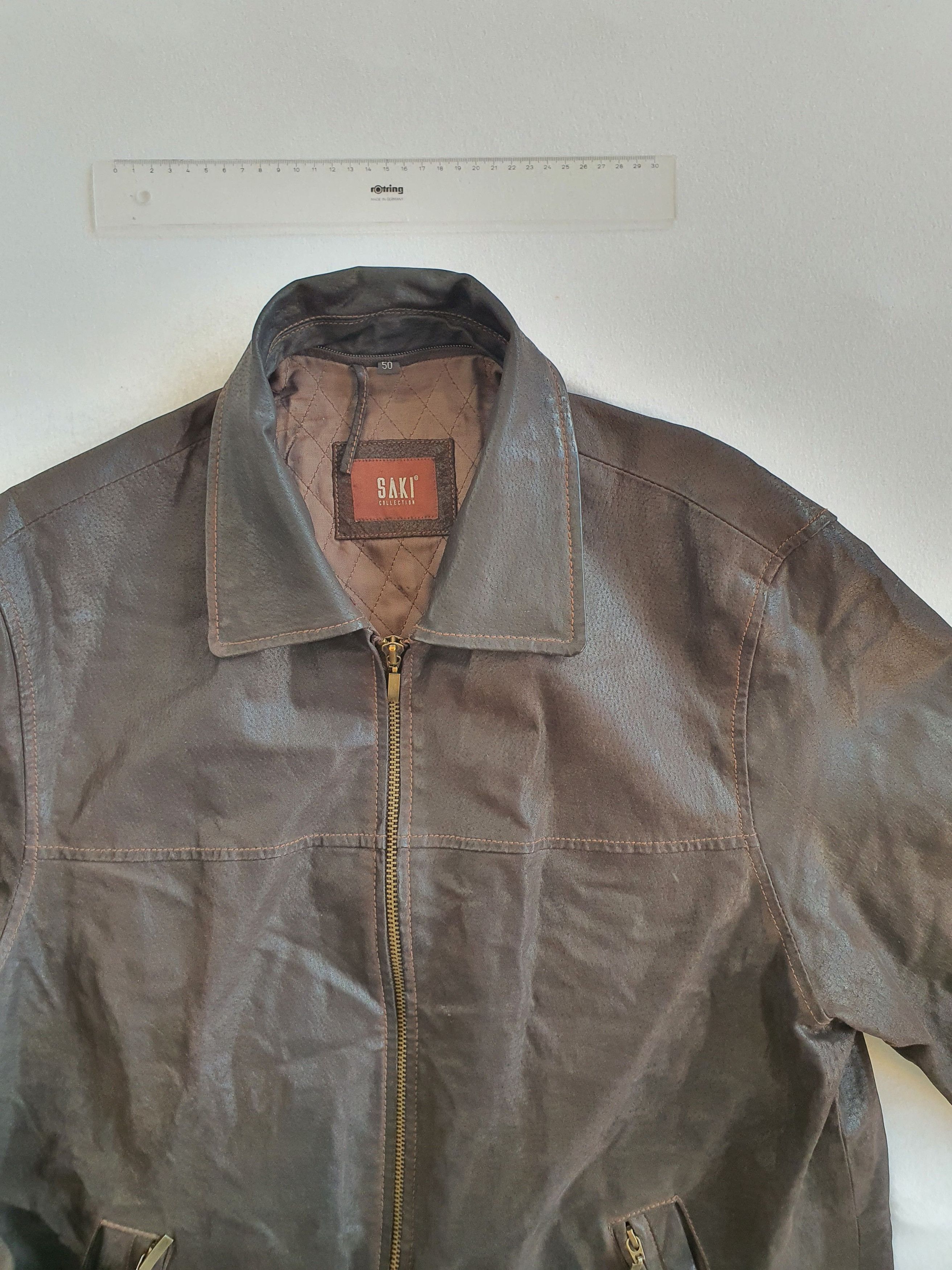 Leather SAKI (Sweden) - Leather Workwear Field Casual Jacket - EU 50 Size US M / EU 48-50 / 2 - 3 Thumbnail