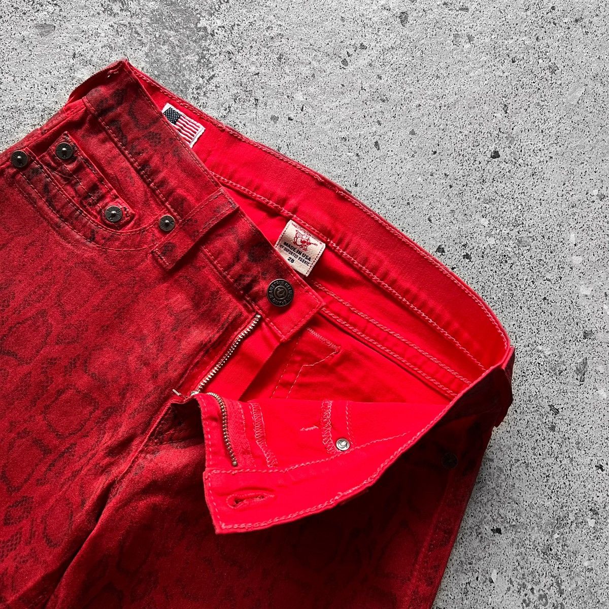 True Religion True Religion Womens Red Slim Fit Jeans Pants Made in USA Size 28" / US 6 / IT 42 - 5 Thumbnail