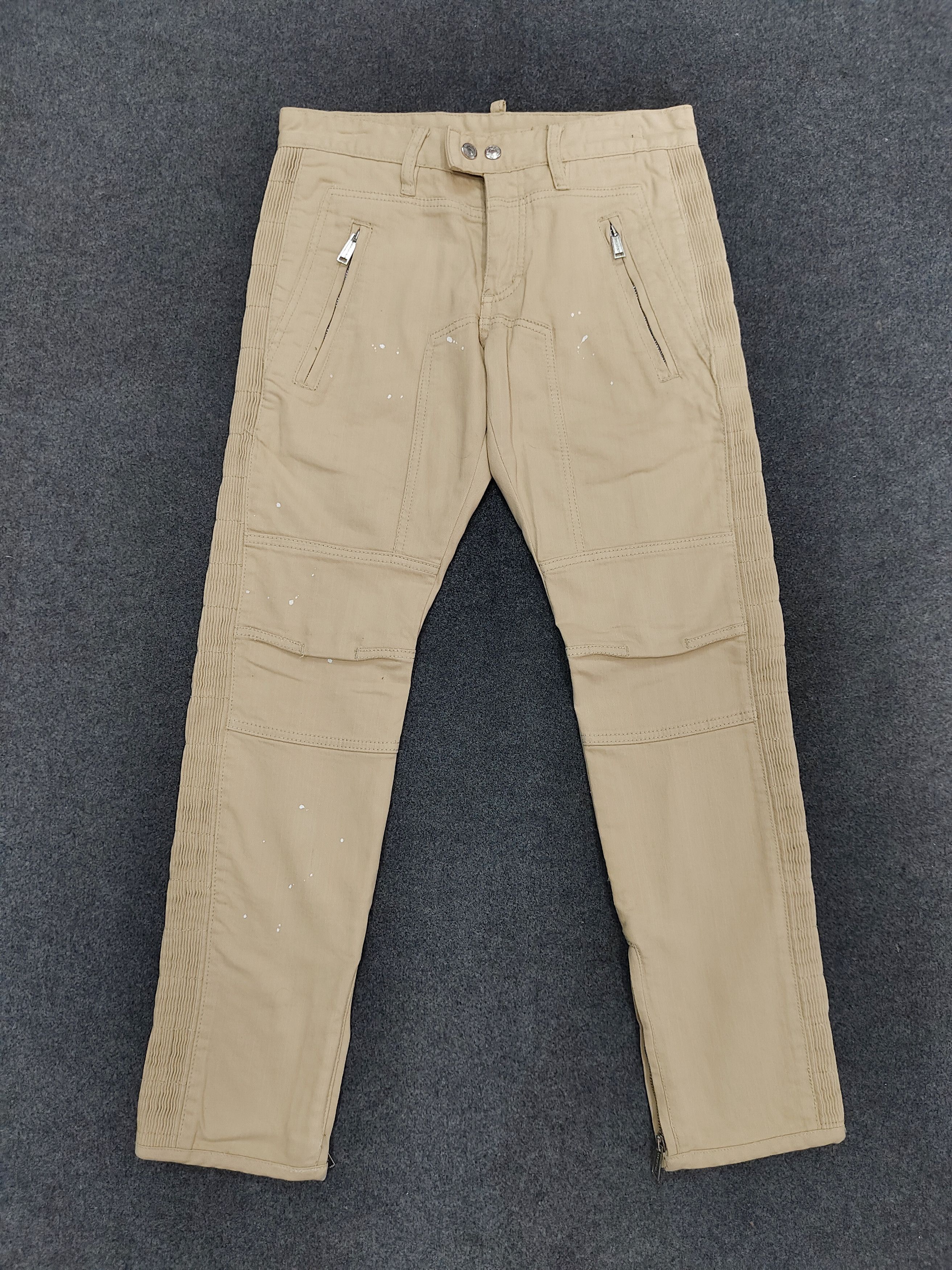 Dsquared2 Dsquared2- Punk Rock Minimal Ribbed Military Moto Slim Pants Size US 30 / EU 46 - 1 Thumbnail