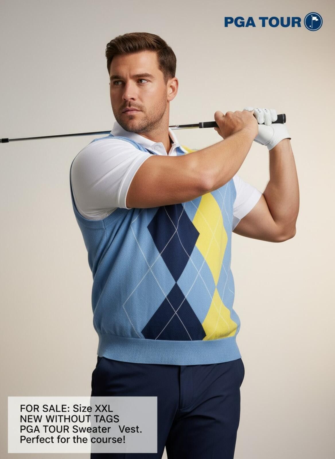 PGA Tour PGA TOUR Argyle Sweater Vest Size XXL Size US XXL / EU 58 / 5 - 1 Thumbnail